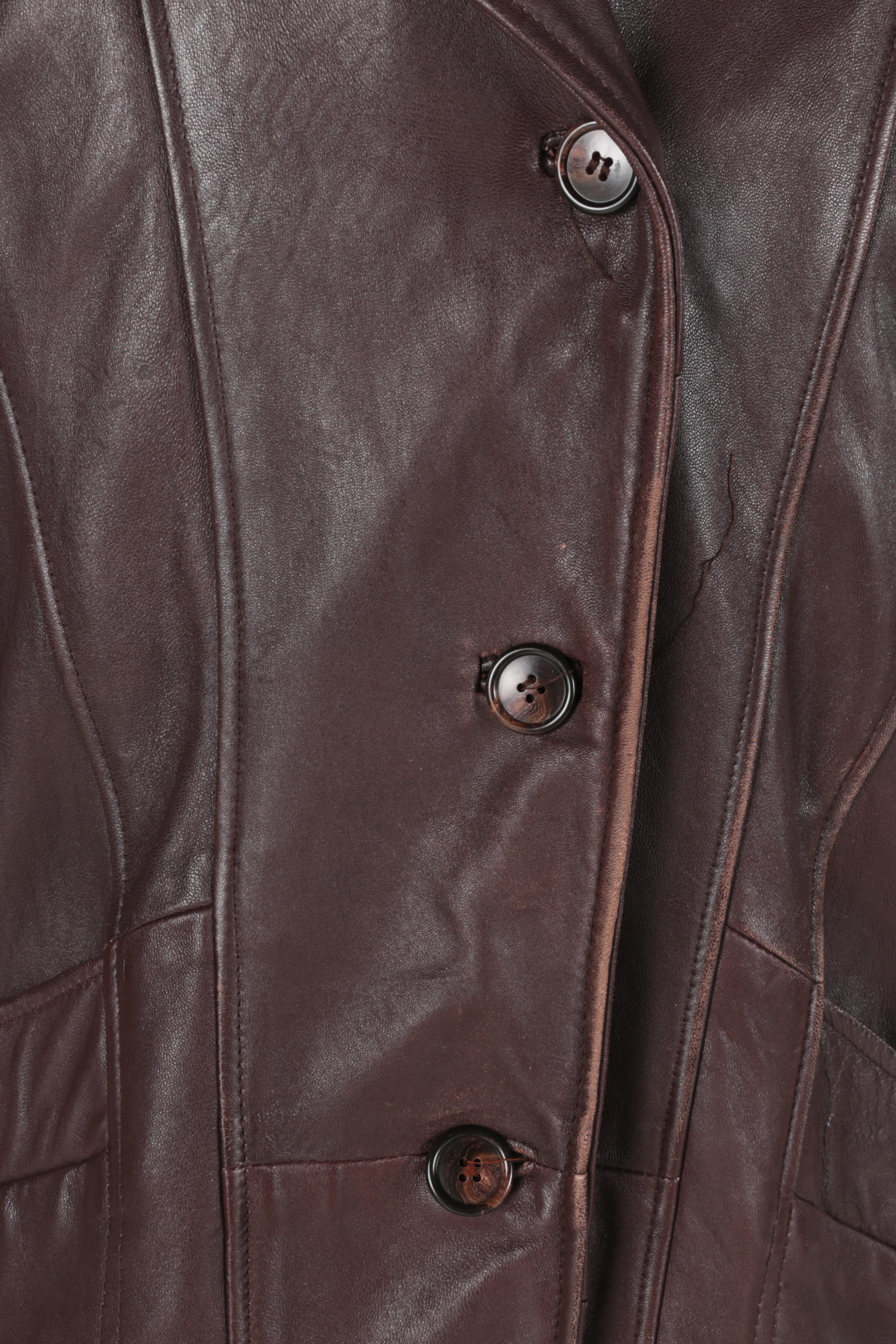 Coyote Fur Knit Jacket/Vest and Brown Leather Jacket