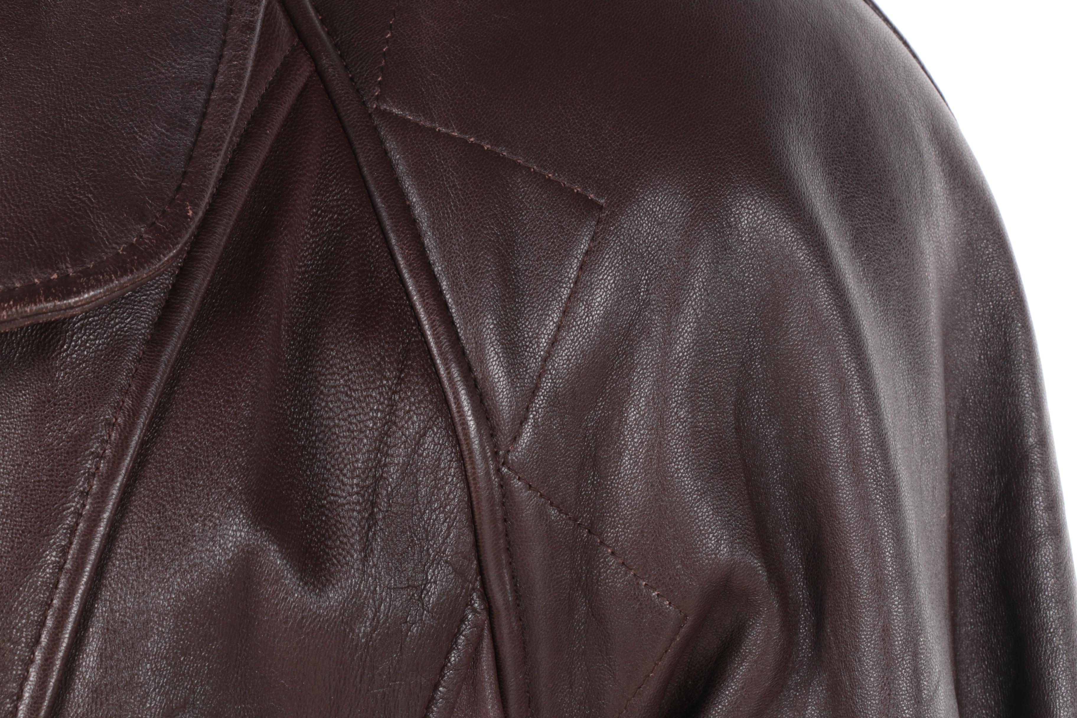 Coyote Fur Knit Jacket/Vest and Brown Leather Jacket