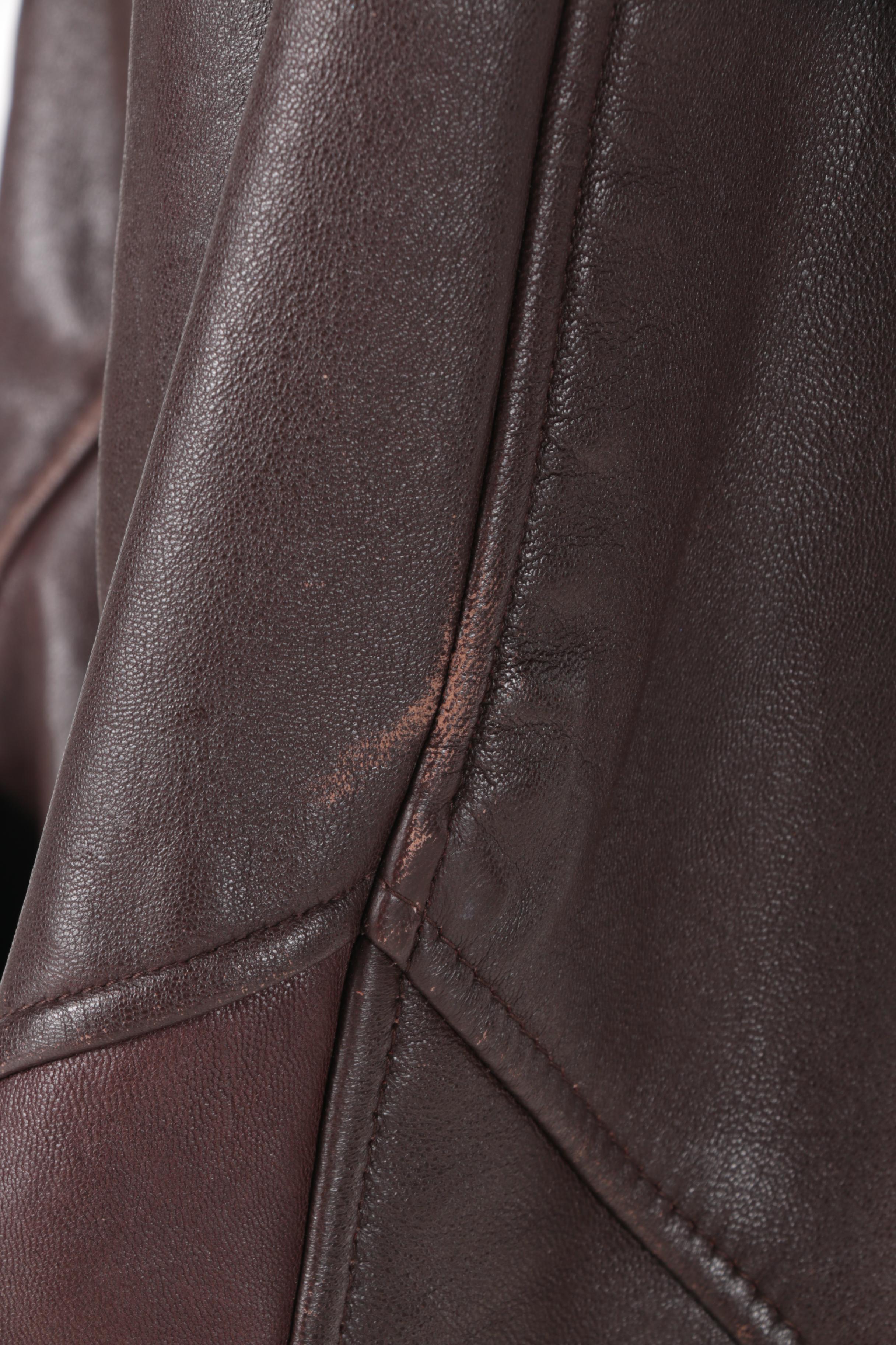 Coyote Fur Knit Jacket/Vest and Brown Leather Jacket