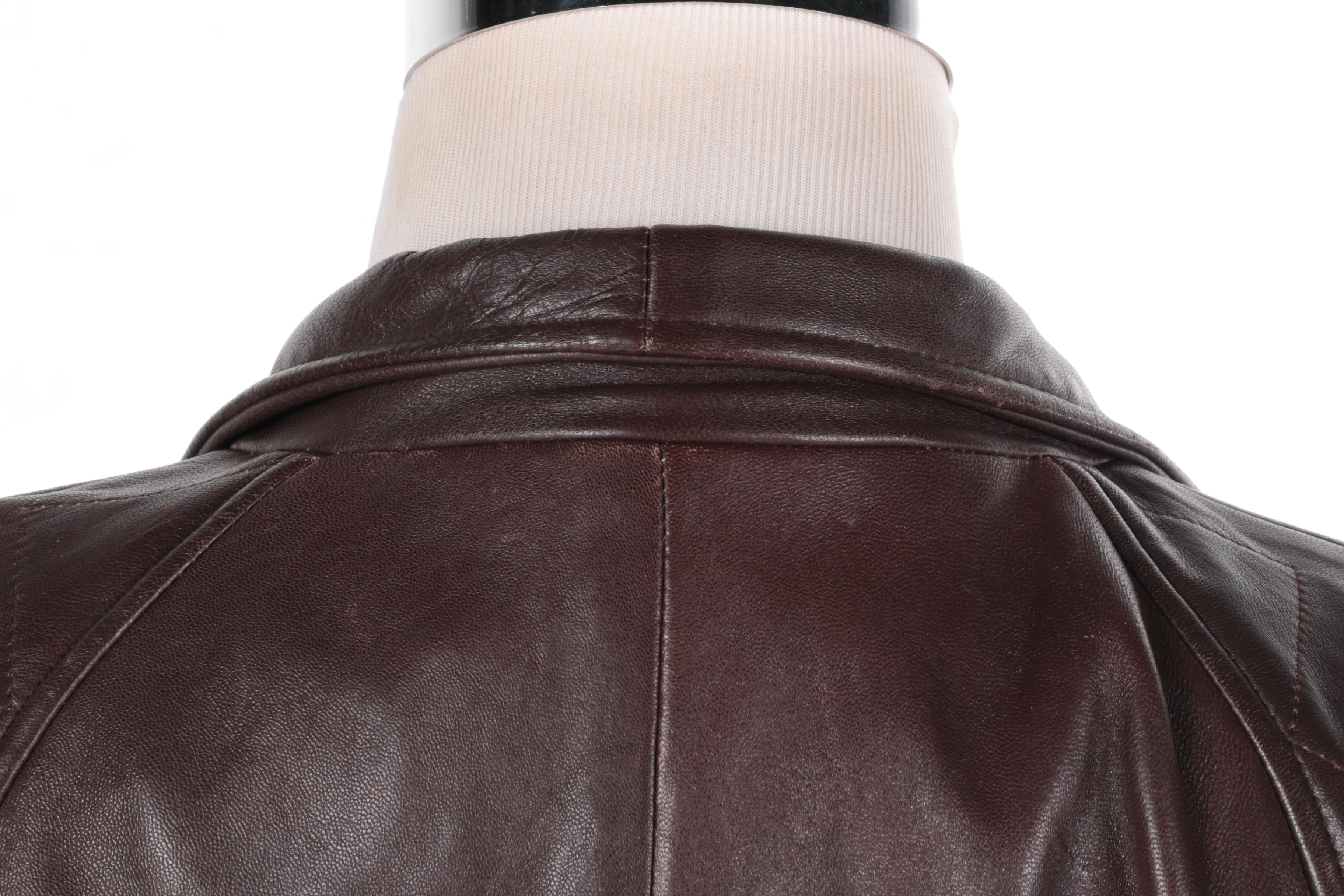 Coyote Fur Knit Jacket/Vest and Brown Leather Jacket