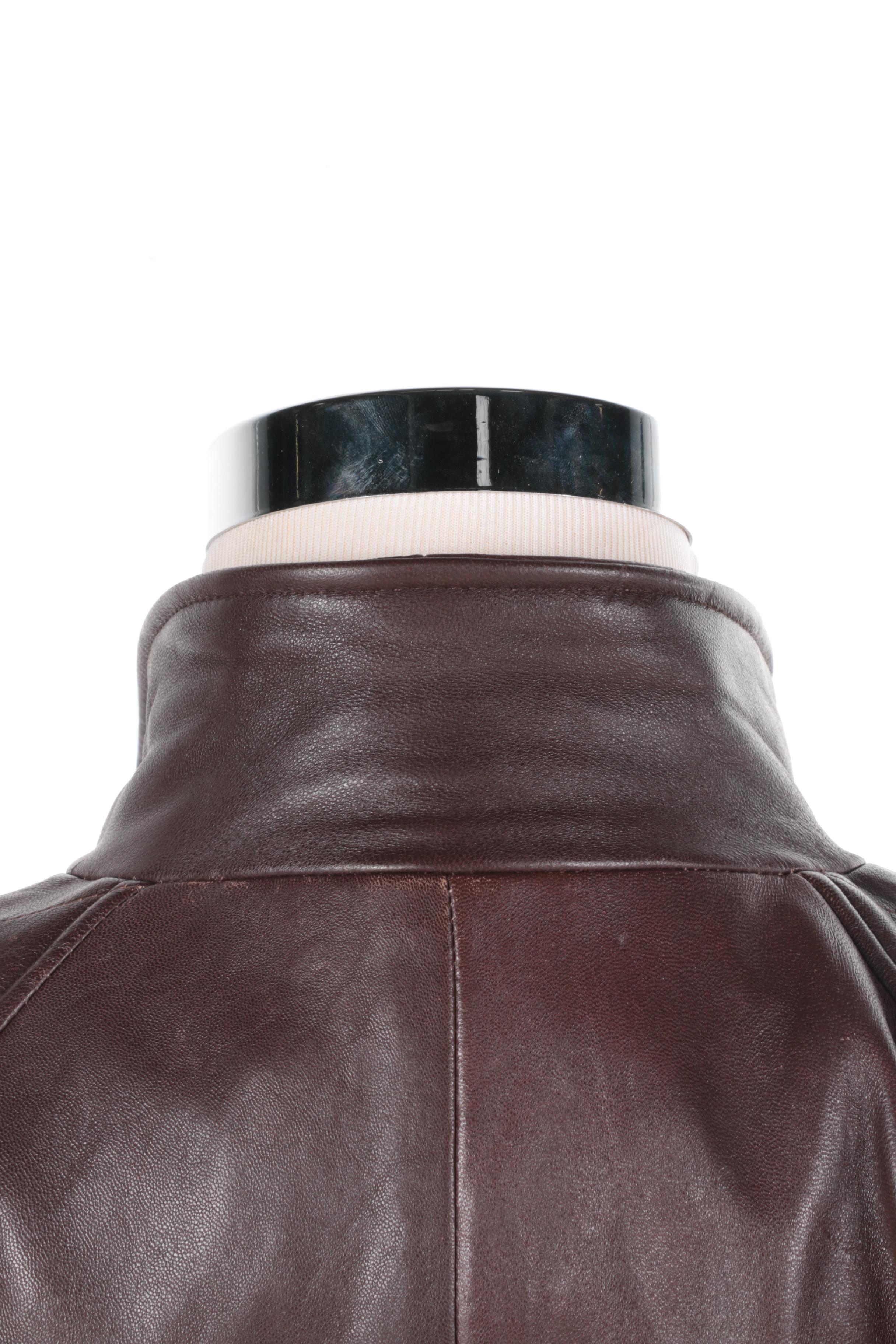 Coyote Fur Knit Jacket/Vest and Brown Leather Jacket