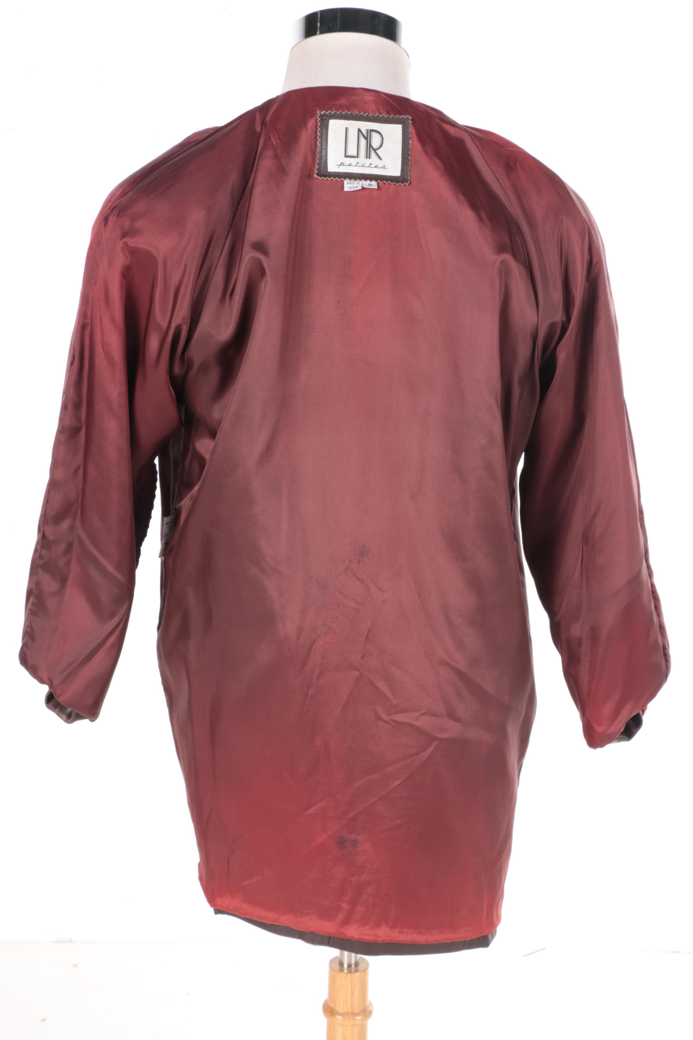 Coyote Fur Knit Jacket/Vest and Brown Leather Jacket