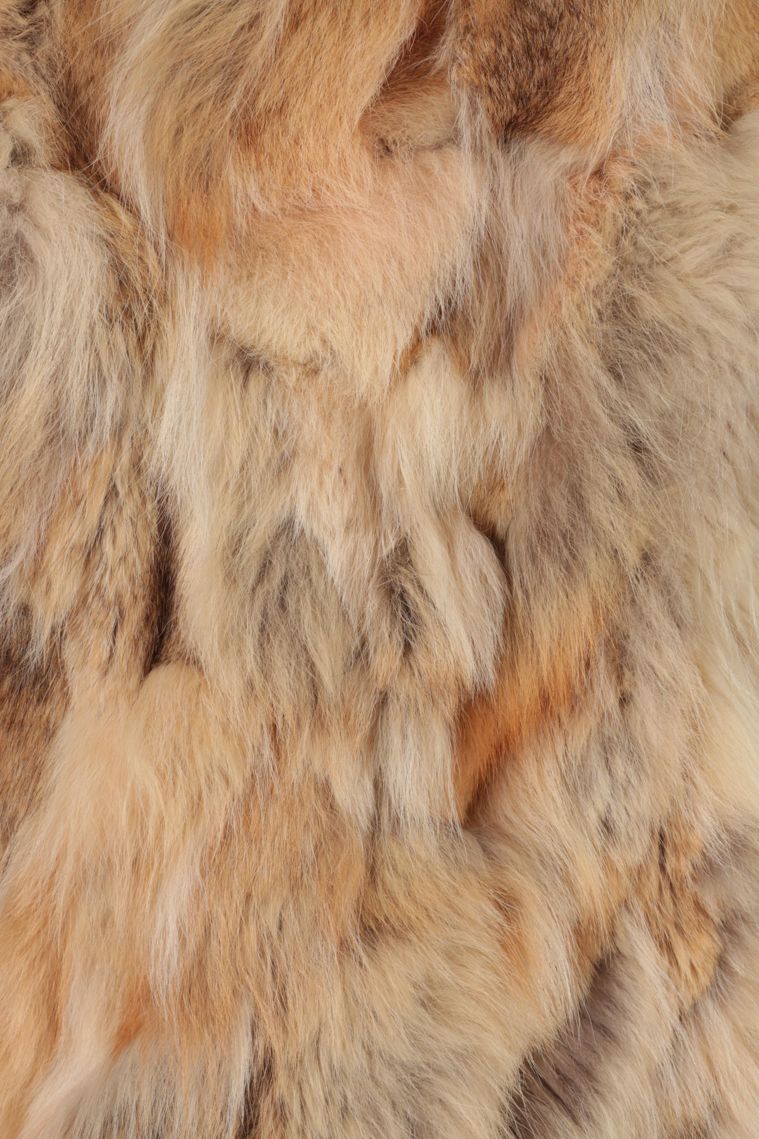 Coyote Fur Knit Jacket/Vest and Brown Leather Jacket