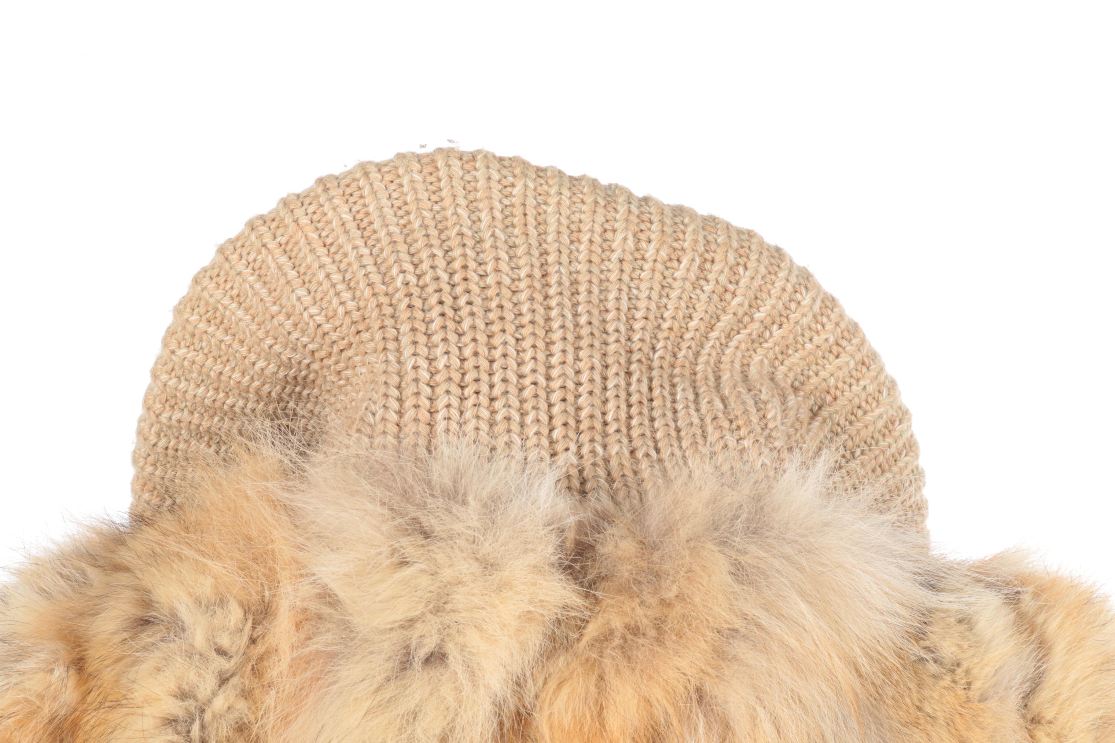 Coyote Fur Knit Jacket/Vest and Brown Leather Jacket