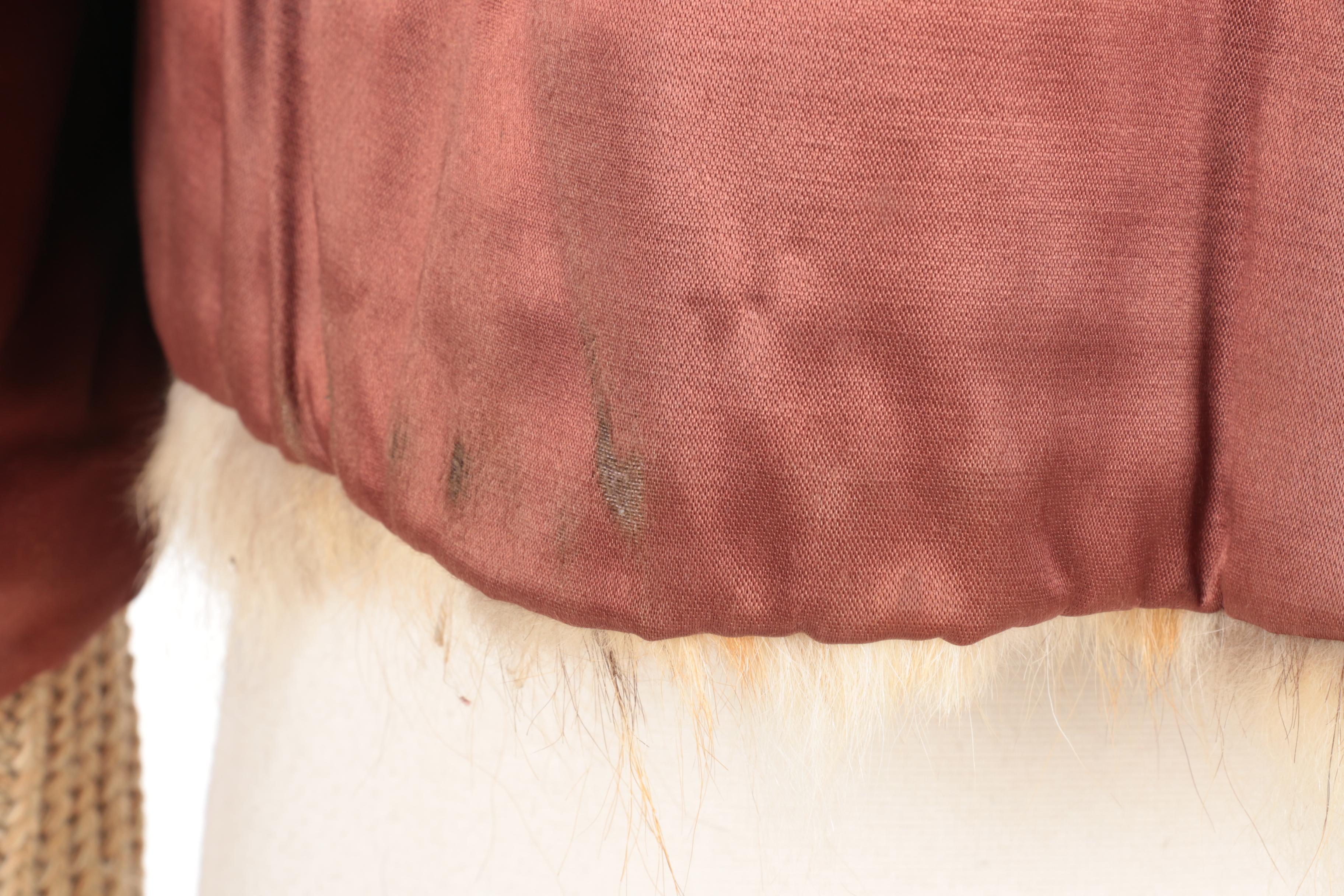 Coyote Fur Knit Jacket/Vest and Brown Leather Jacket