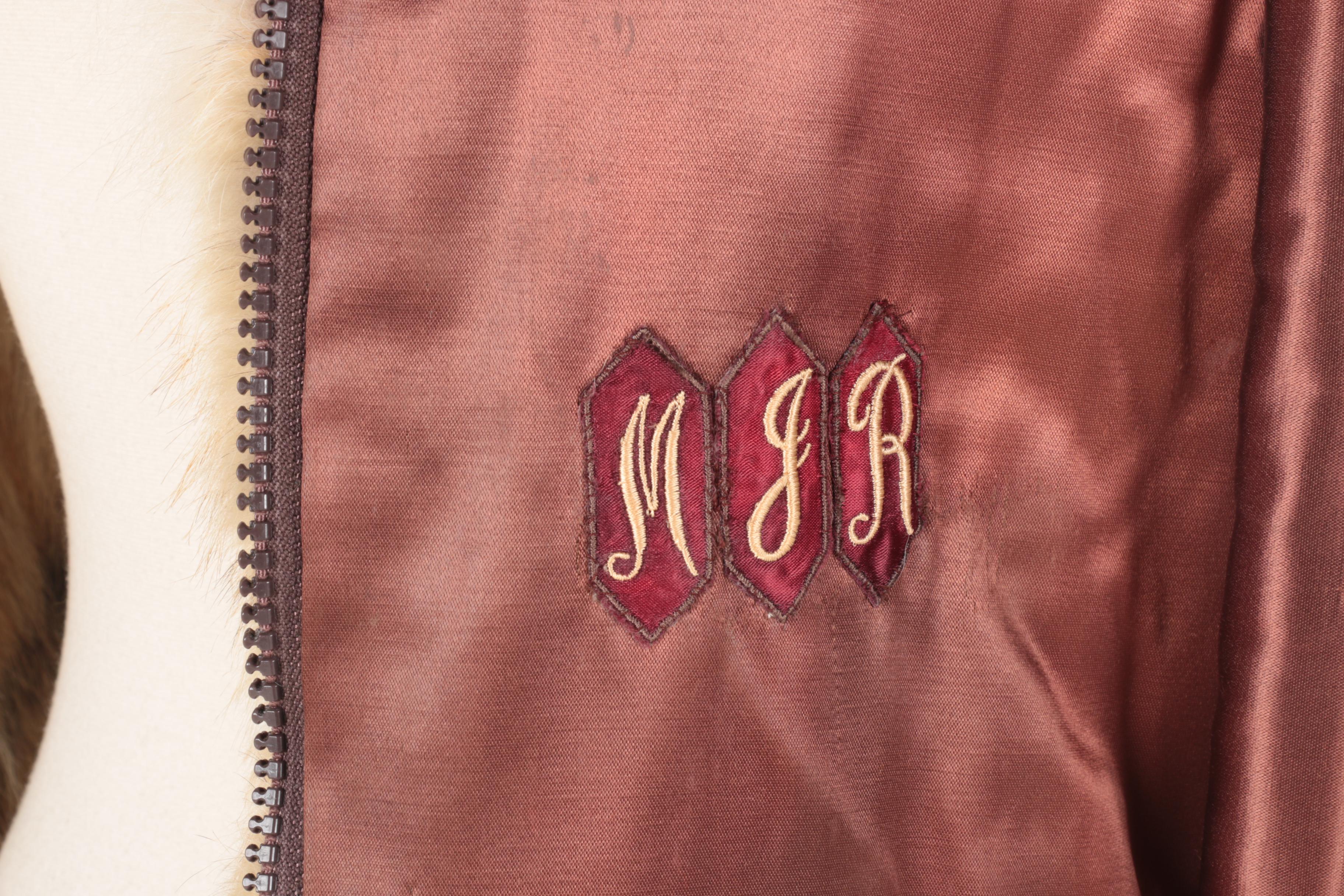 Coyote Fur Knit Jacket/Vest and Brown Leather Jacket