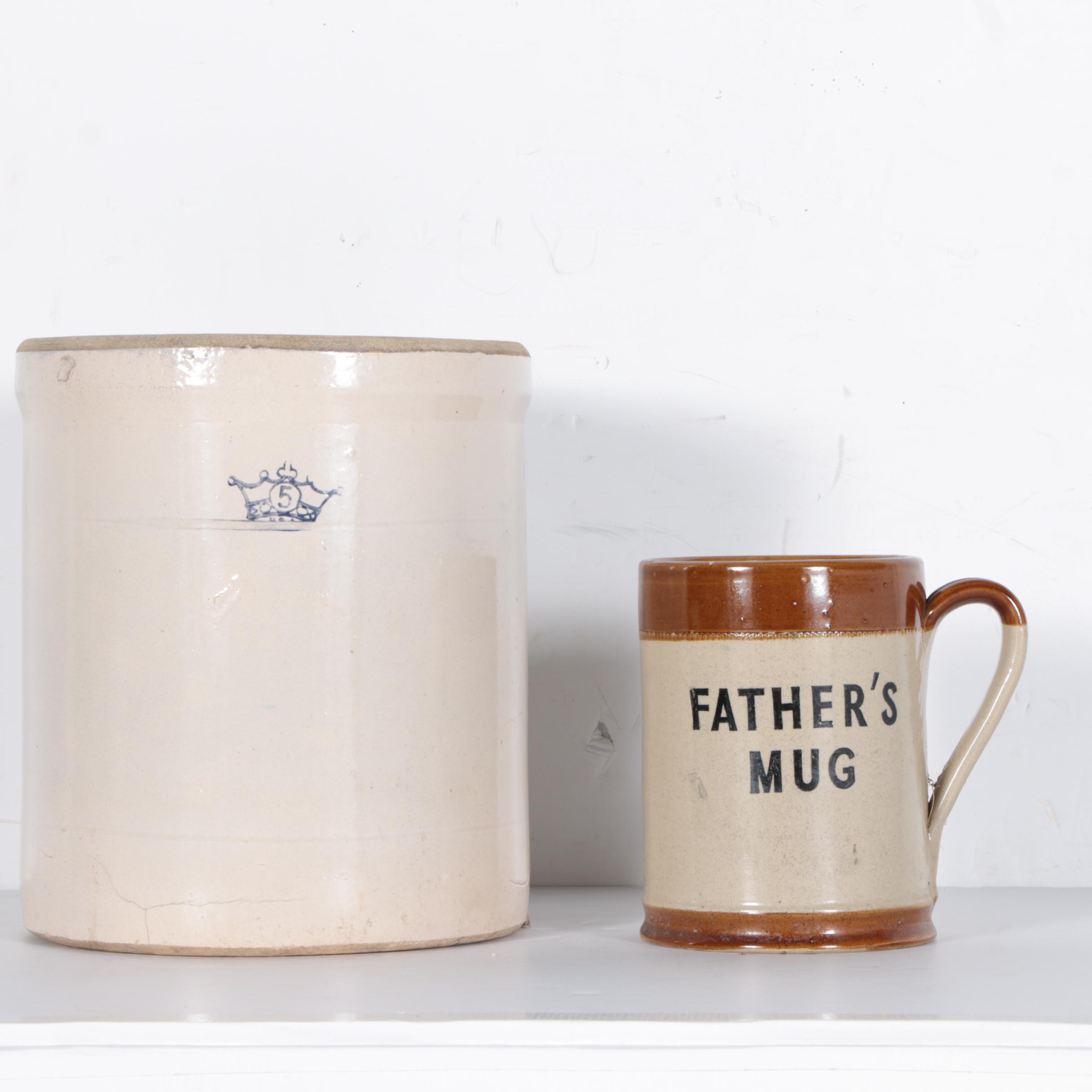 "Father's Mug" and Robinson Ransbottom Crock