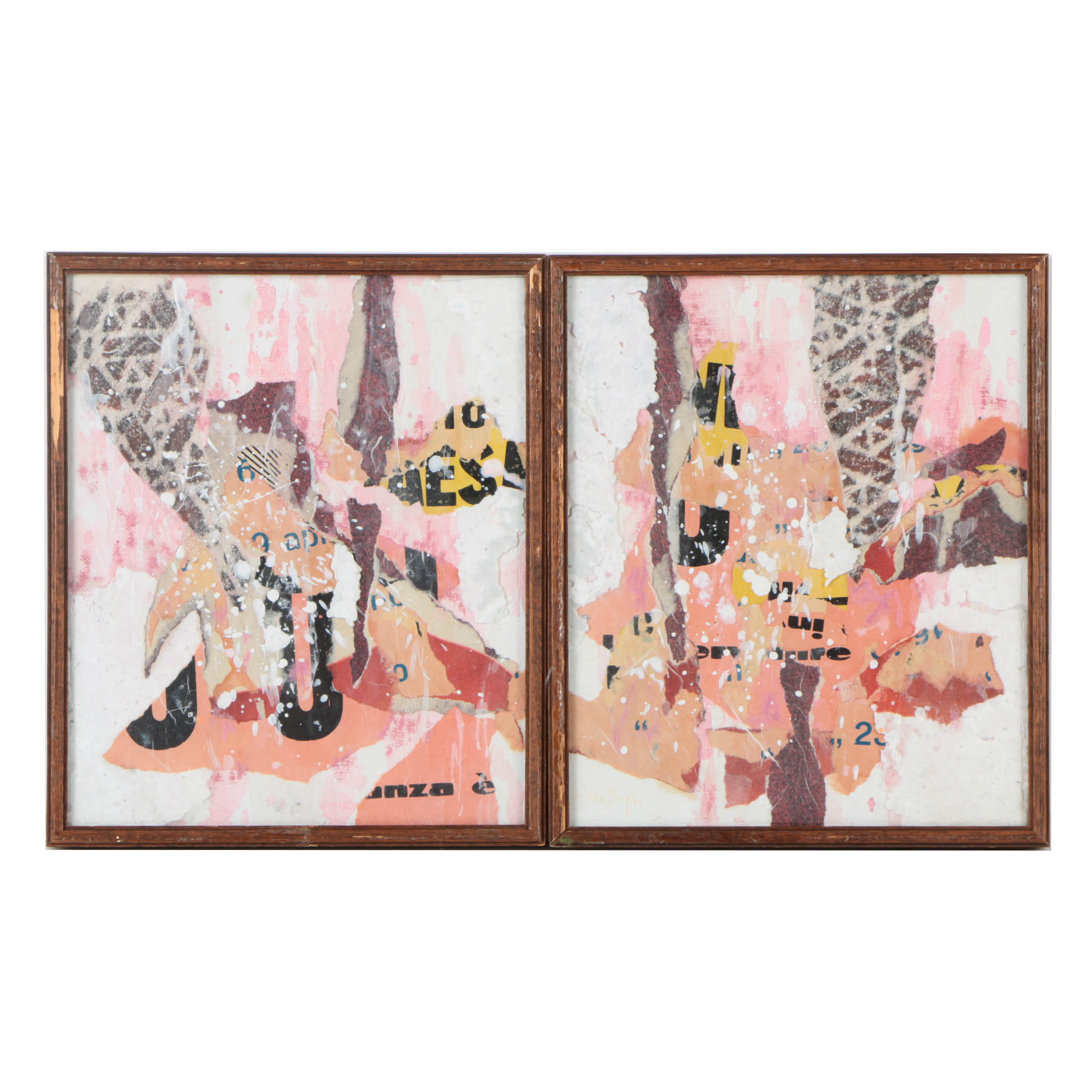 Collage Mixed Media Diptych