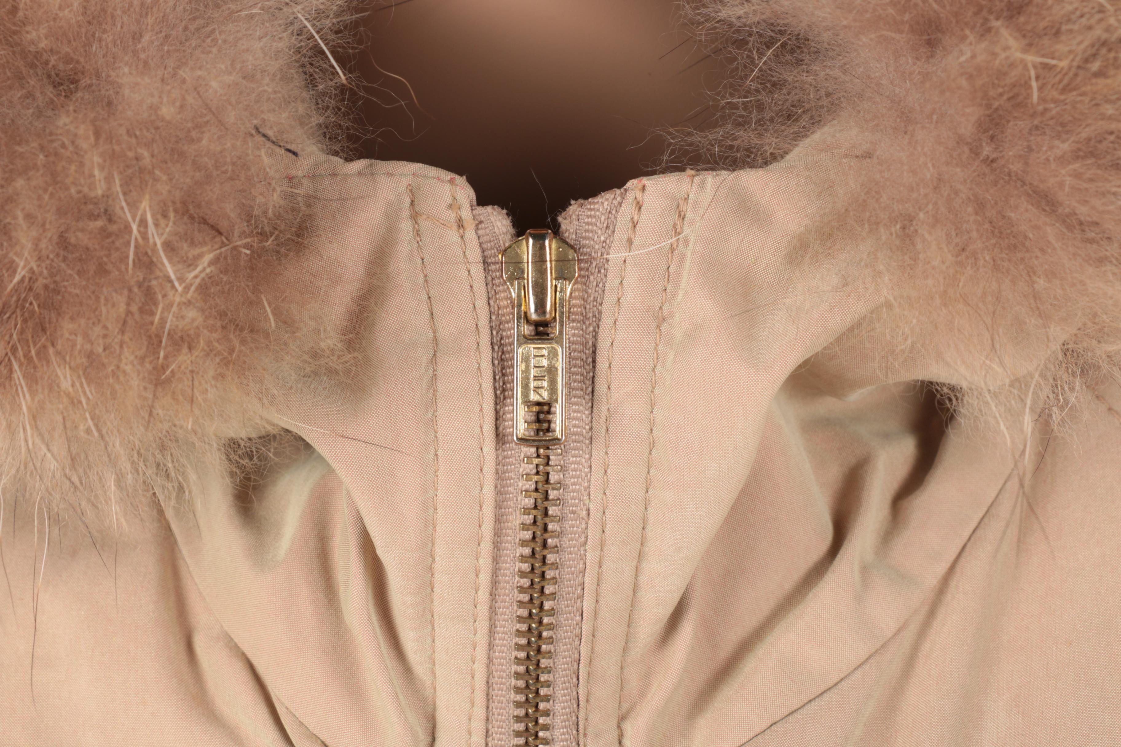 Fur and Leather Coats With Matching Scarf