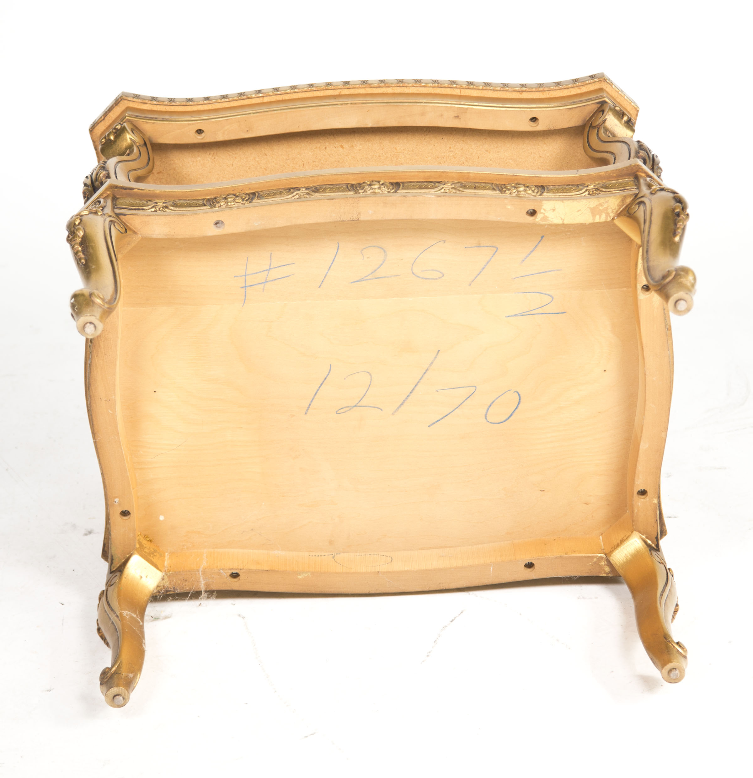 Italian Rococo Style Gilt Side Table with Two Tiers