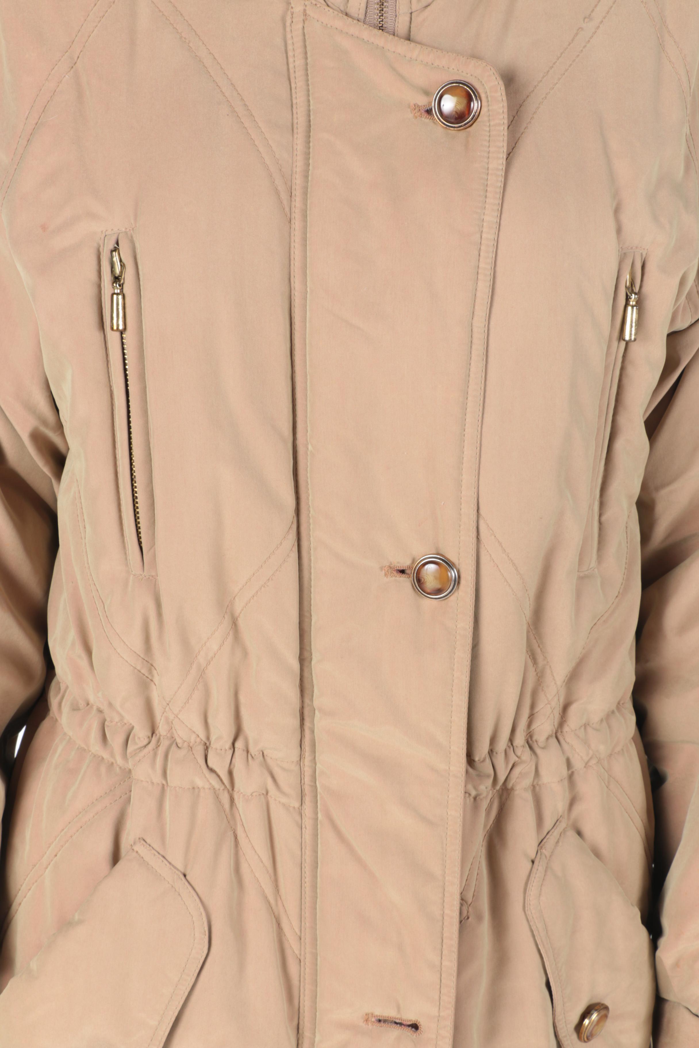 Fur and Leather Coats With Matching Scarf