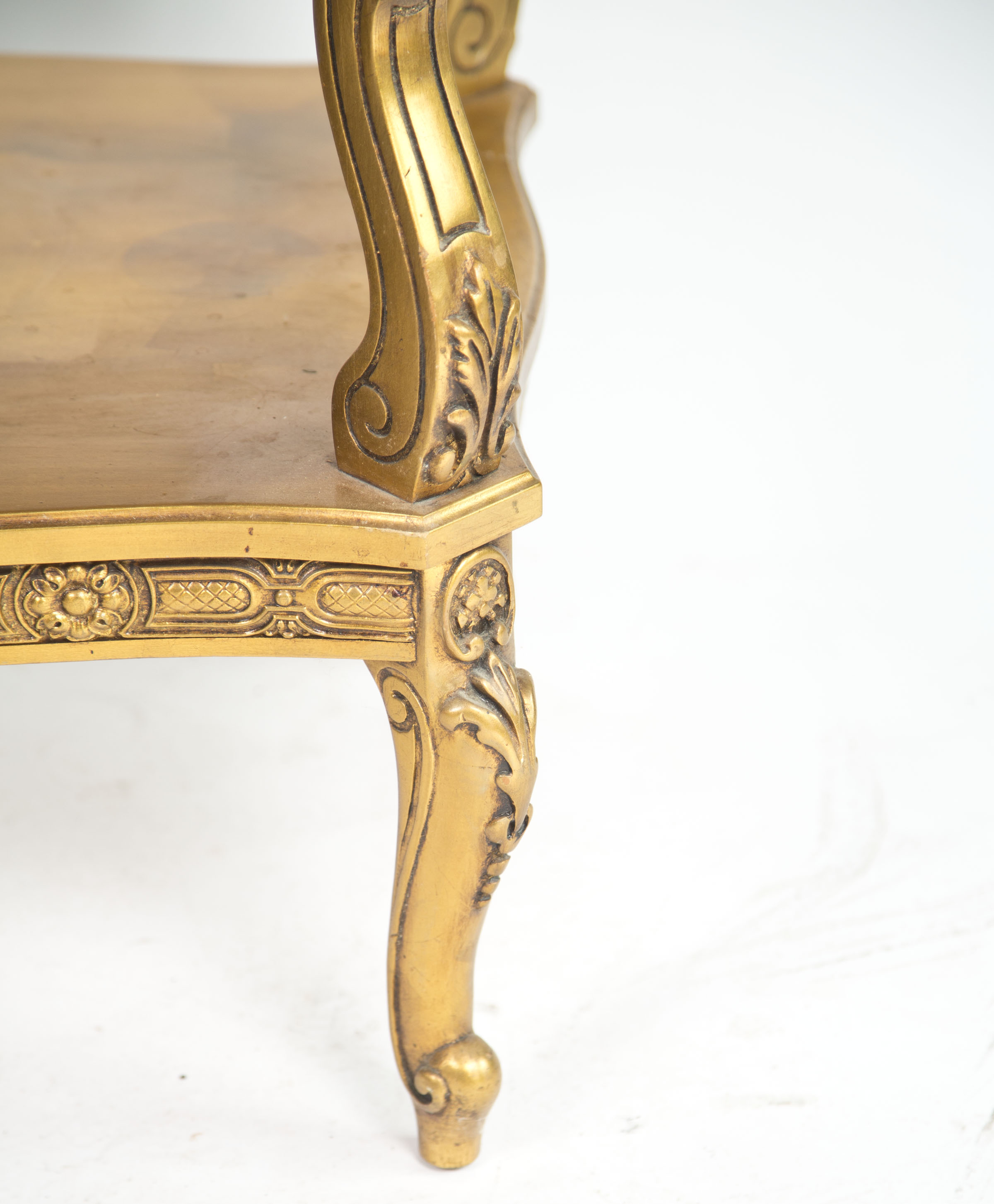 Italian Rococo Style Gilt Side Table with Two Tiers