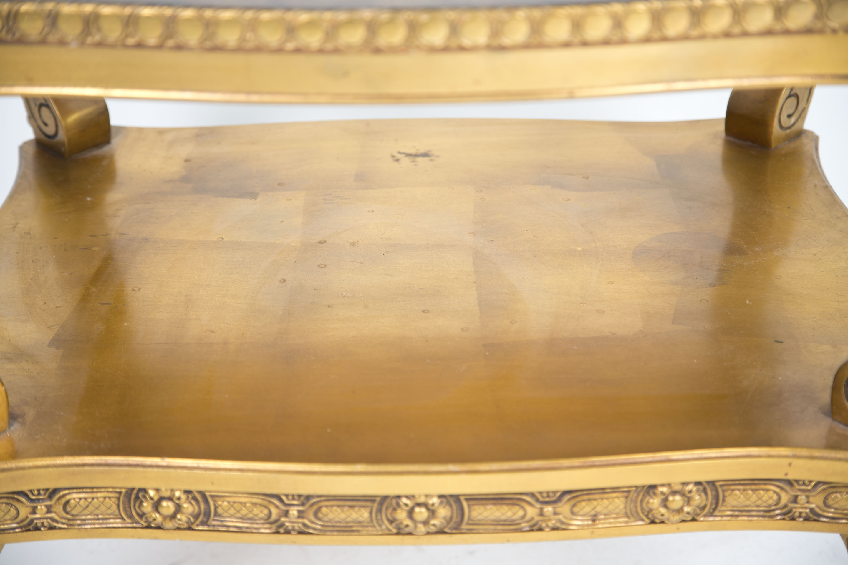 Italian Rococo Style Gilt Side Table with Two Tiers