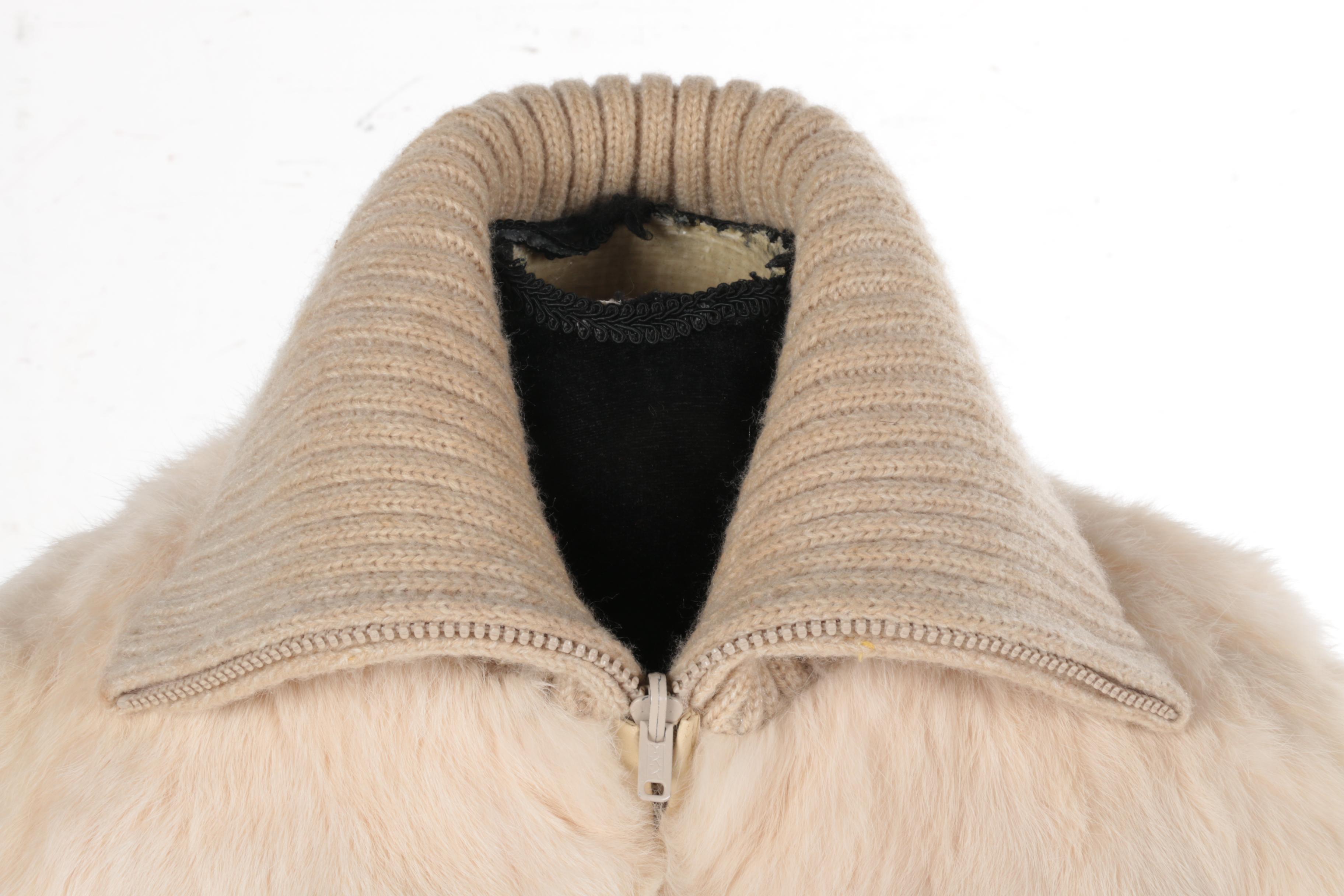 Fur and Leather Coats With Matching Scarf