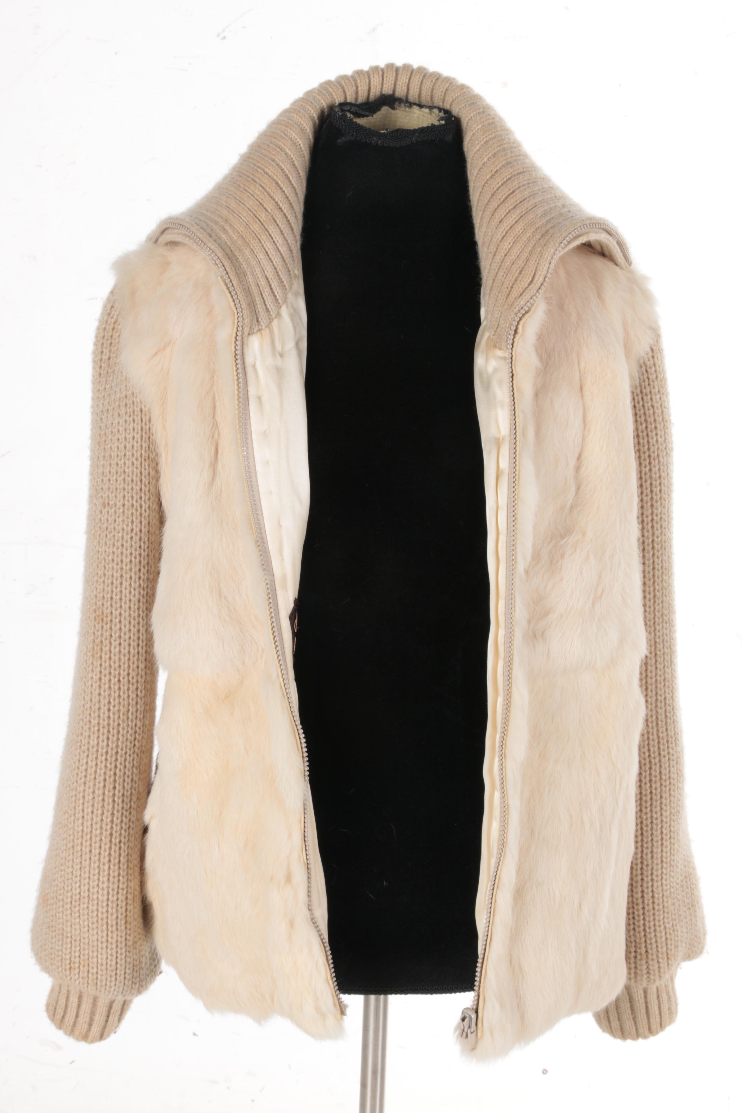 Fur and Leather Coats With Matching Scarf