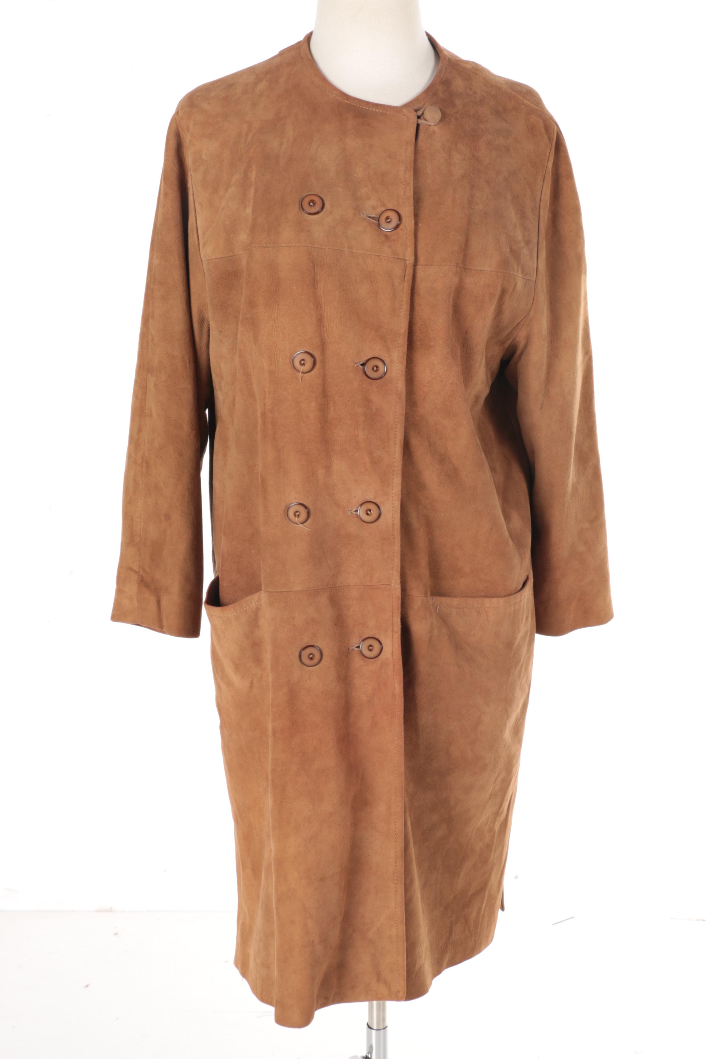 Fur and Leather Coats With Matching Scarf