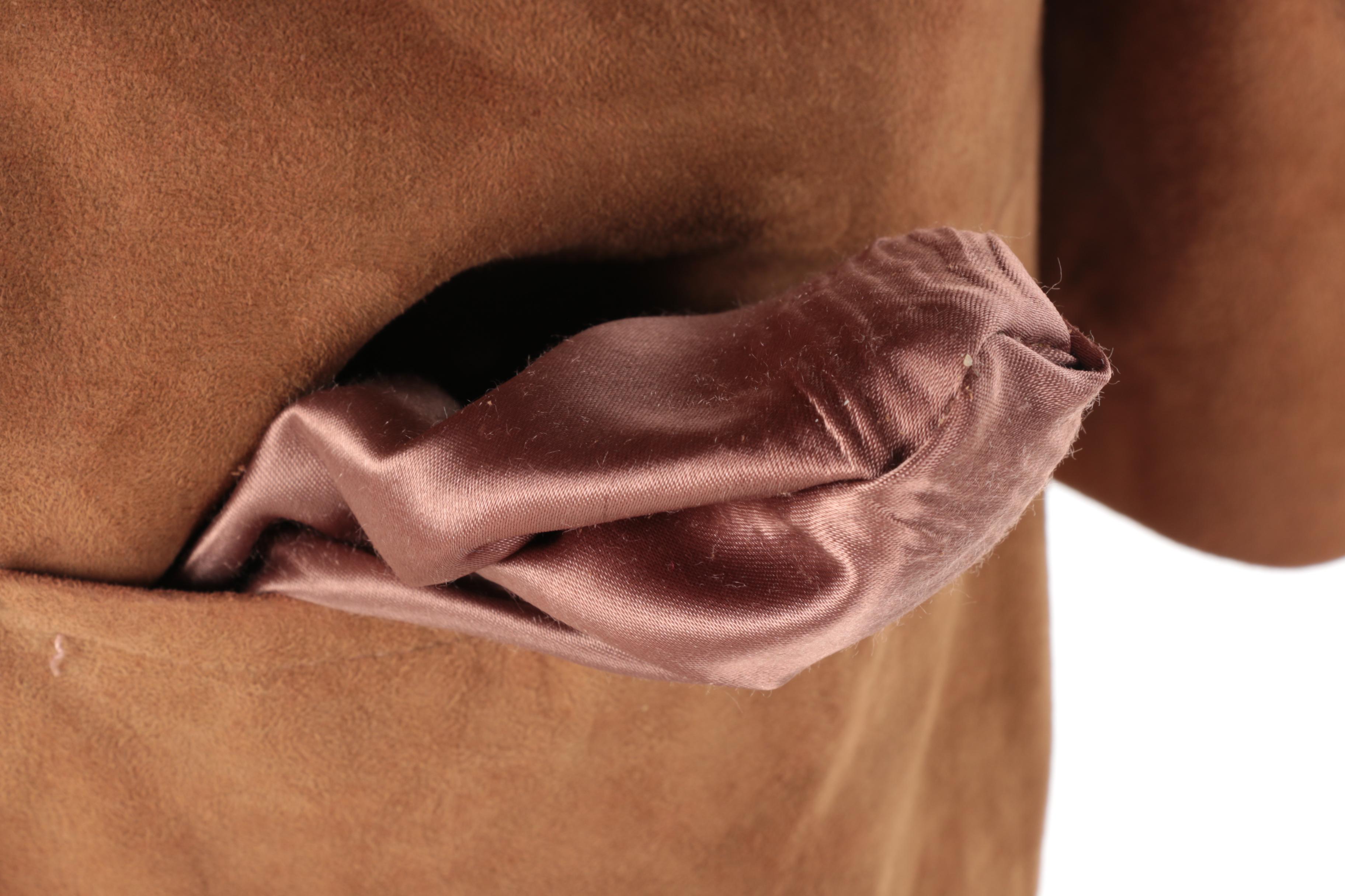 Fur and Leather Coats With Matching Scarf