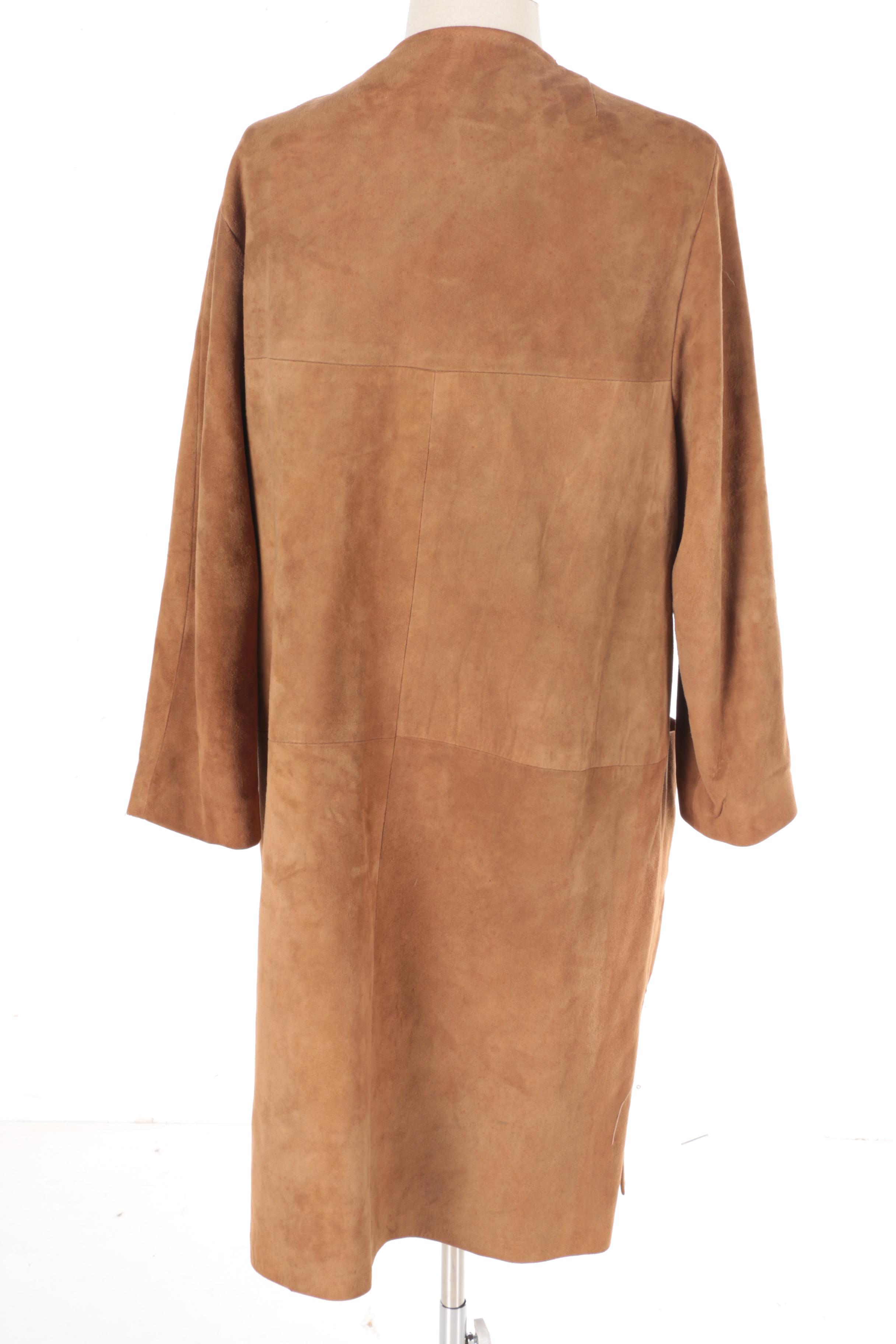 Fur and Leather Coats With Matching Scarf