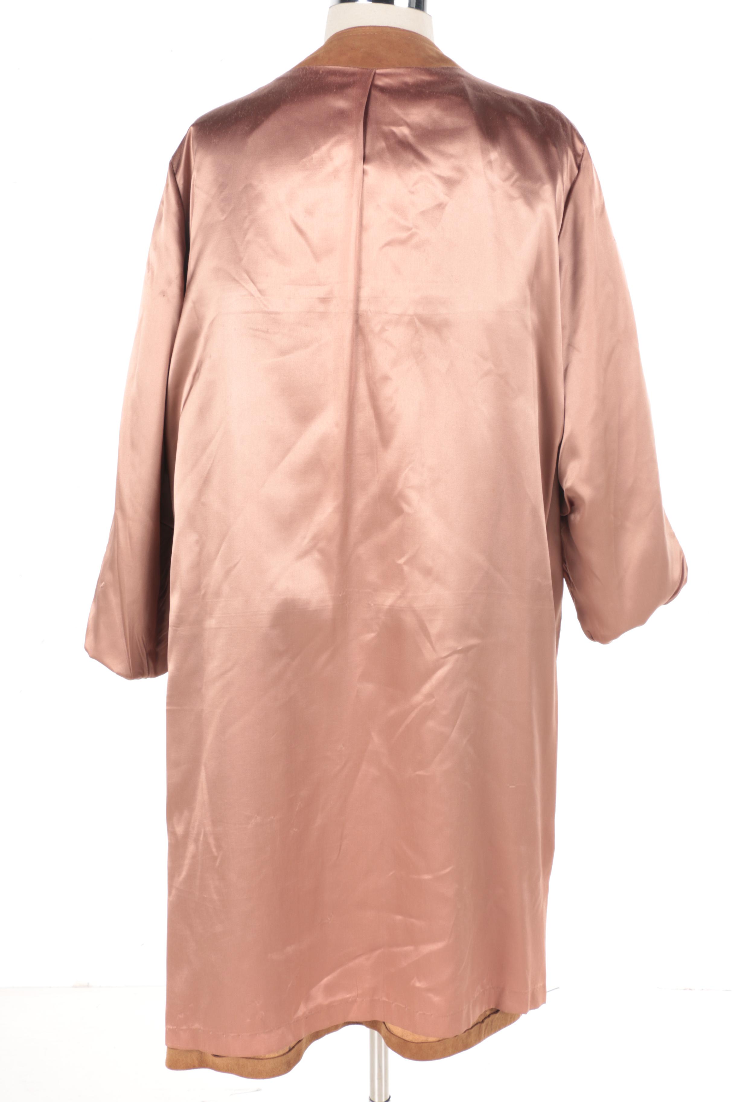 Fur and Leather Coats With Matching Scarf