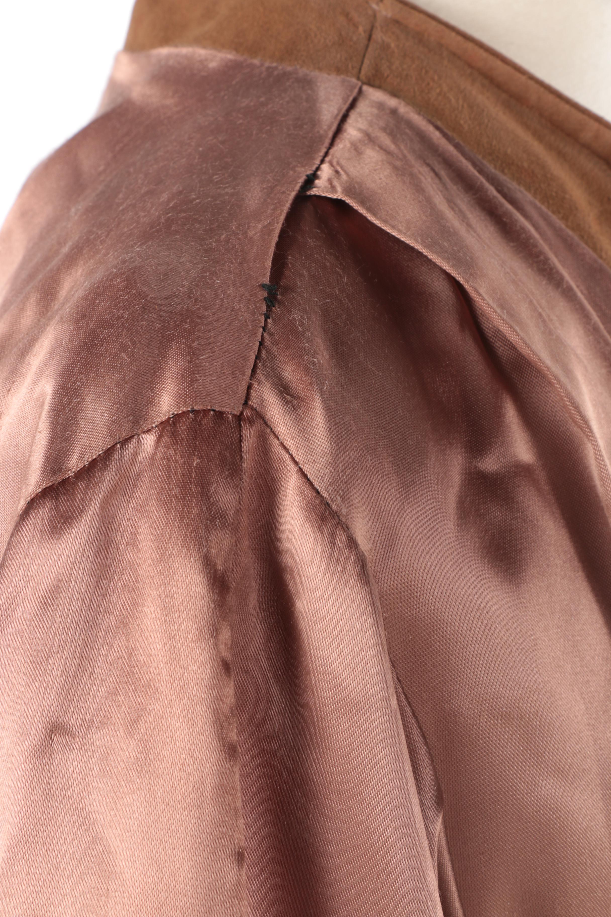 Fur and Leather Coats With Matching Scarf