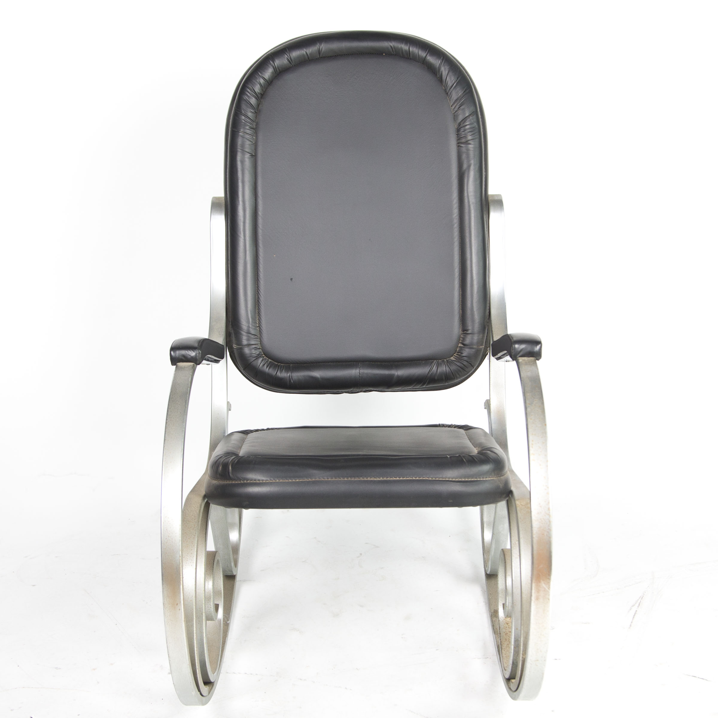 Vintage Modernist Rocking Chair with Scrolled Base