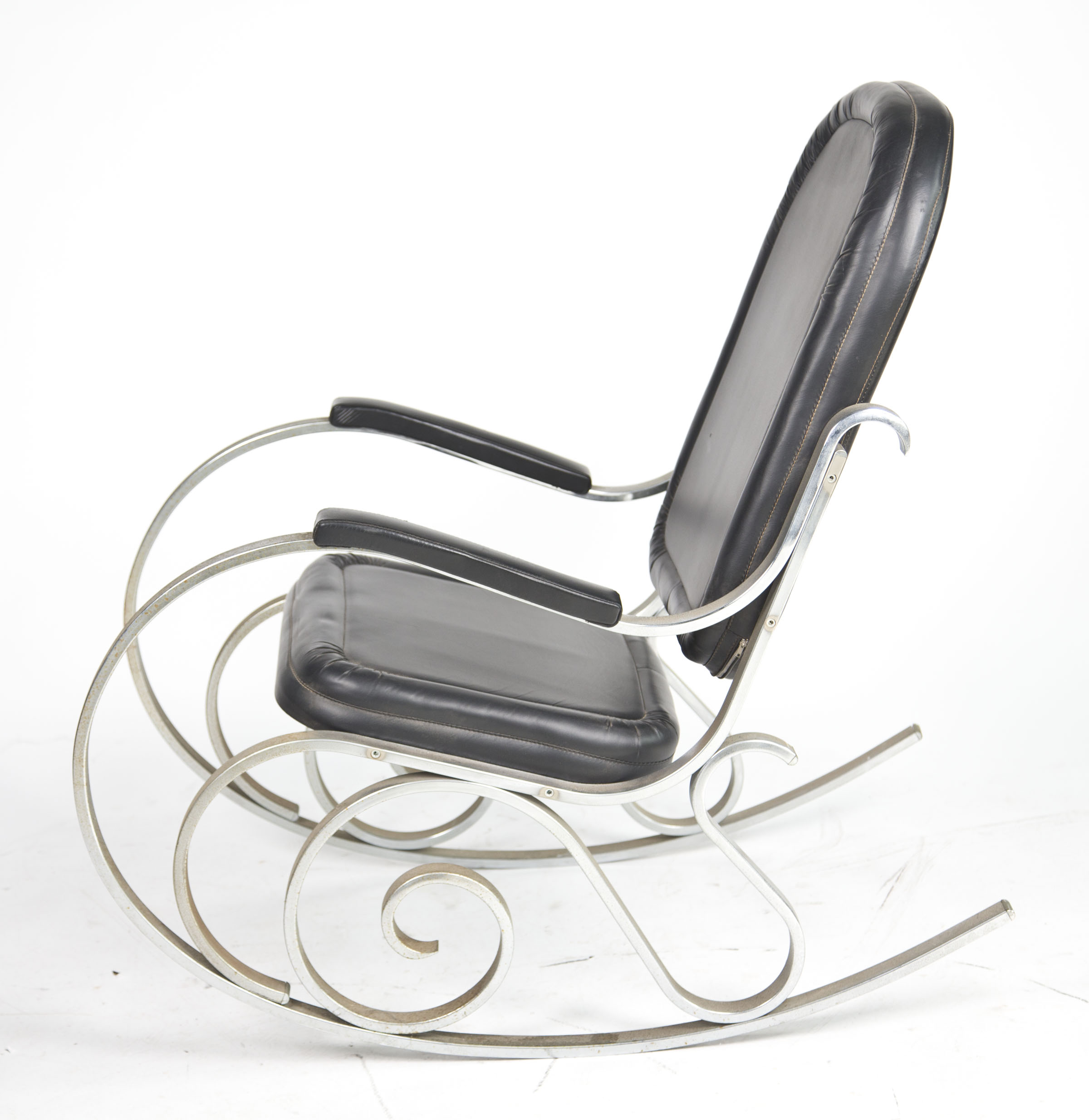 Vintage Modernist Rocking Chair with Scrolled Base