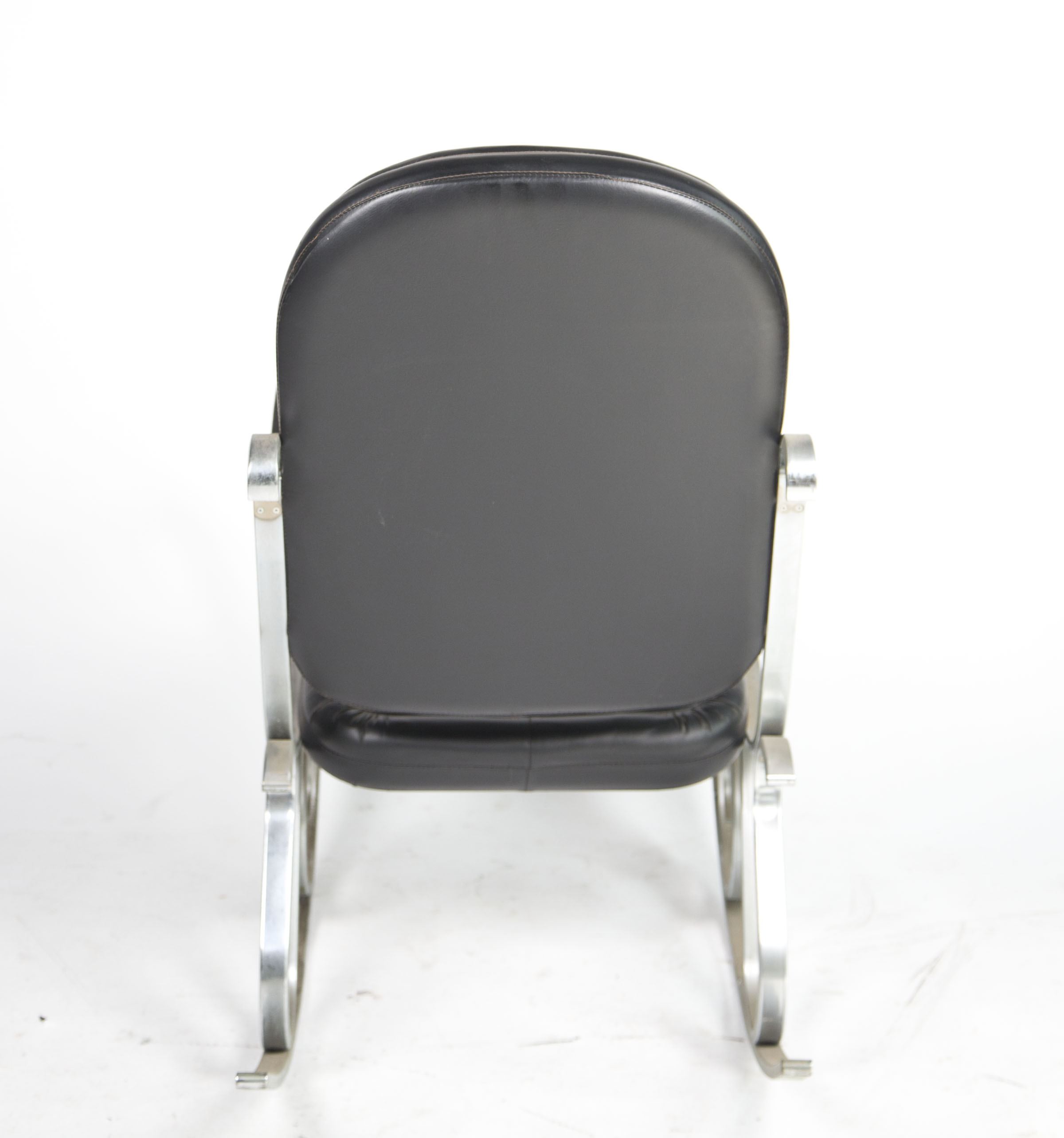 Vintage Modernist Rocking Chair with Scrolled Base