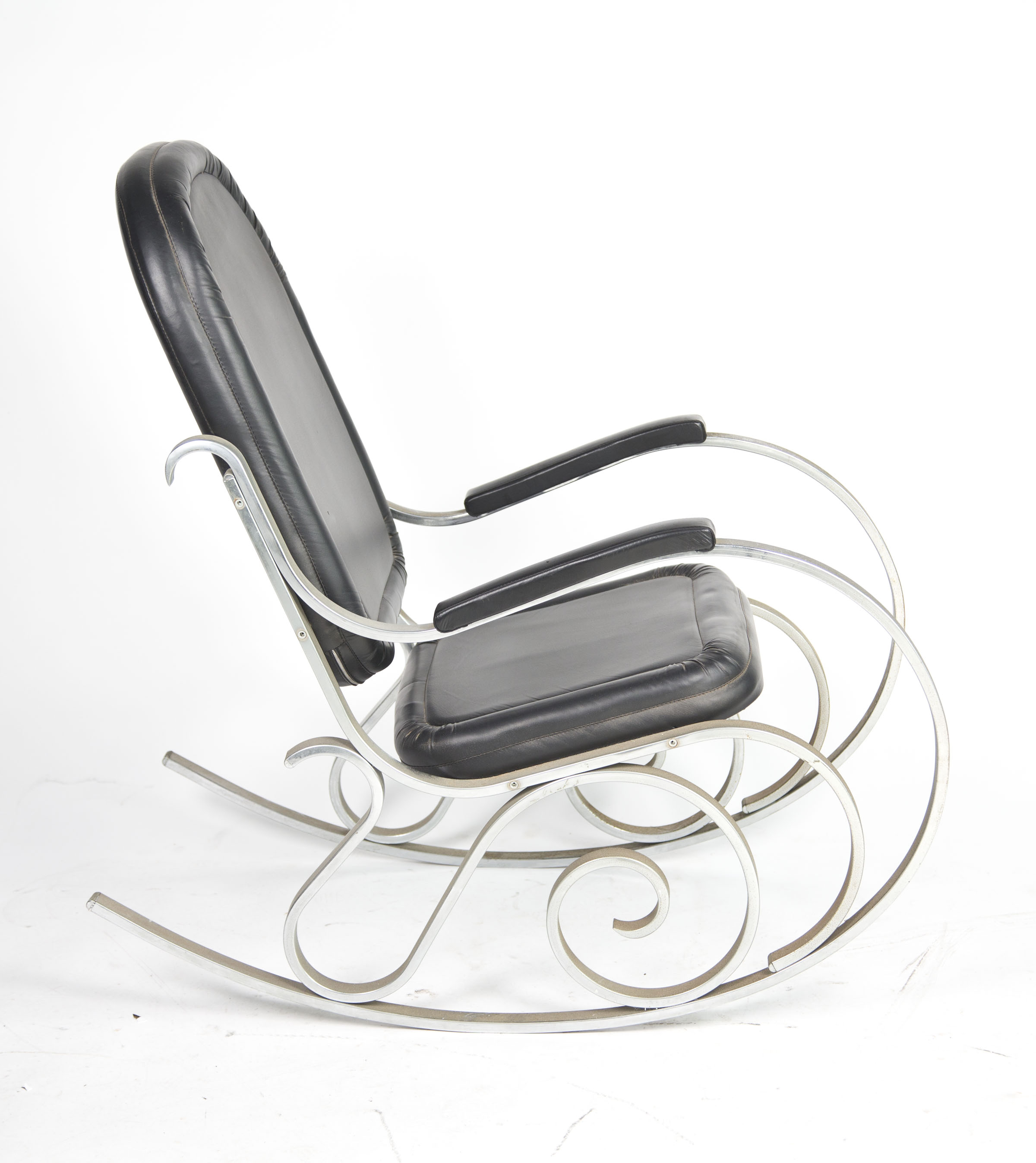 Vintage Modernist Rocking Chair with Scrolled Base