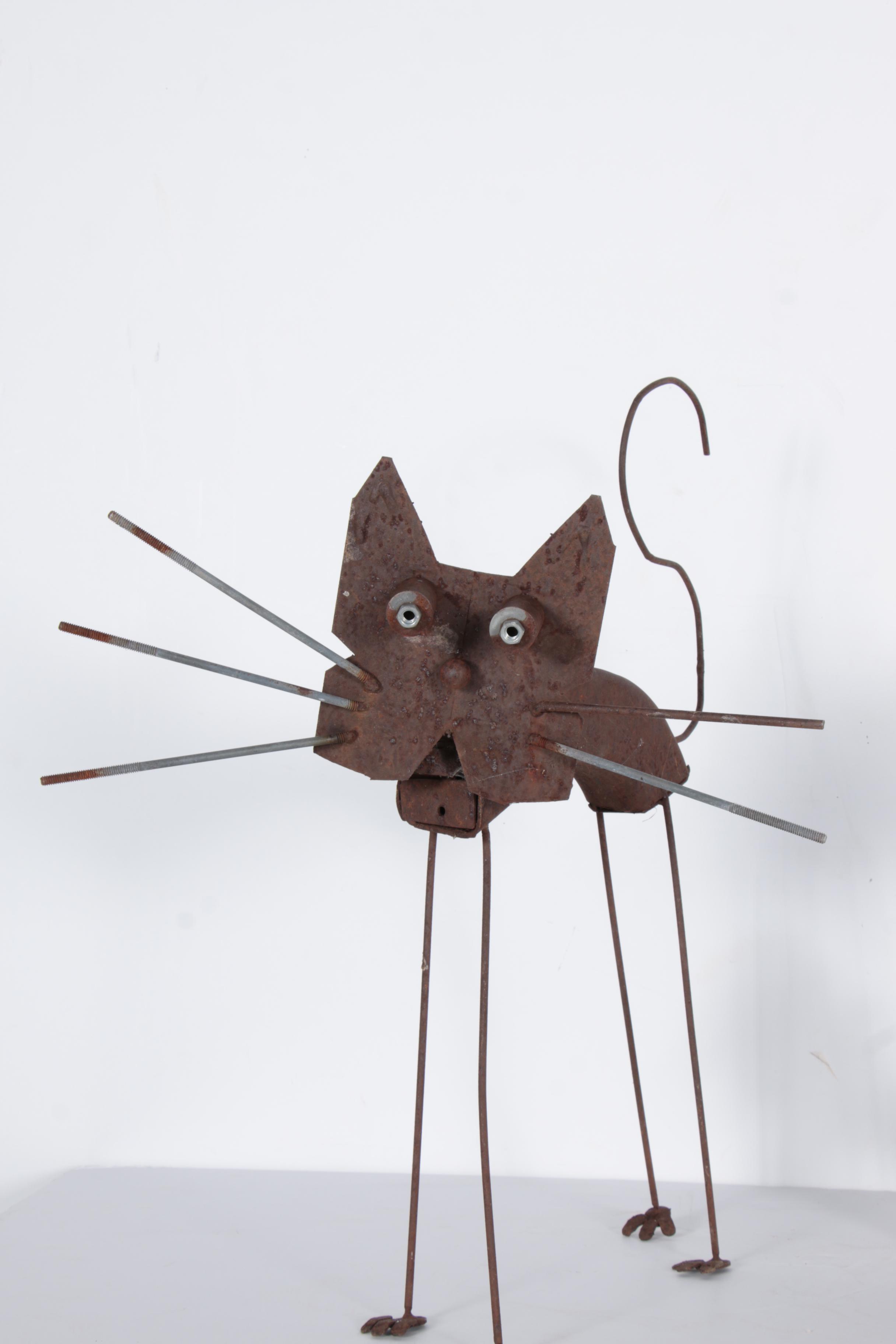 Steel Cat and Dog Statues