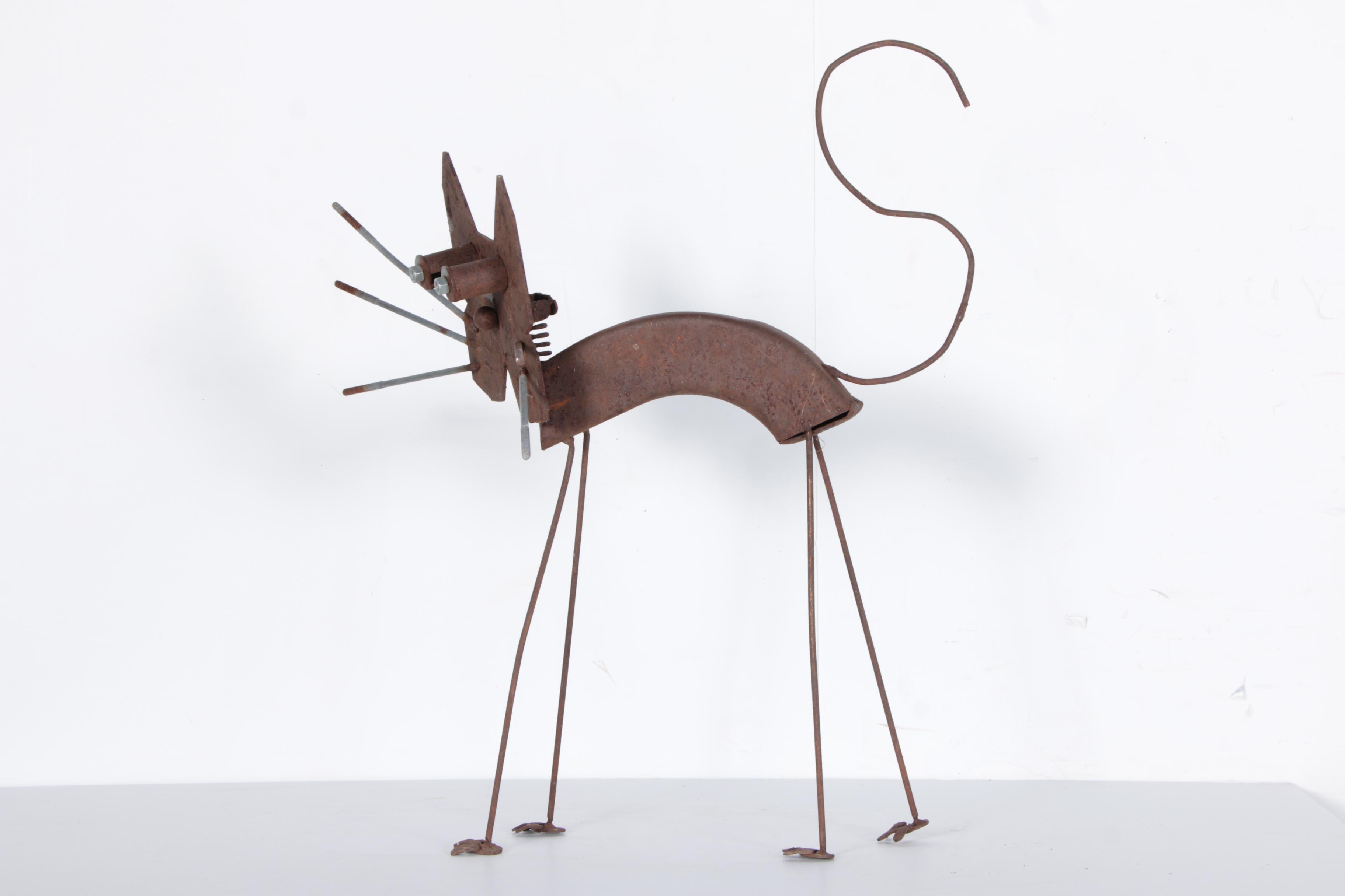 Steel Cat and Dog Statues