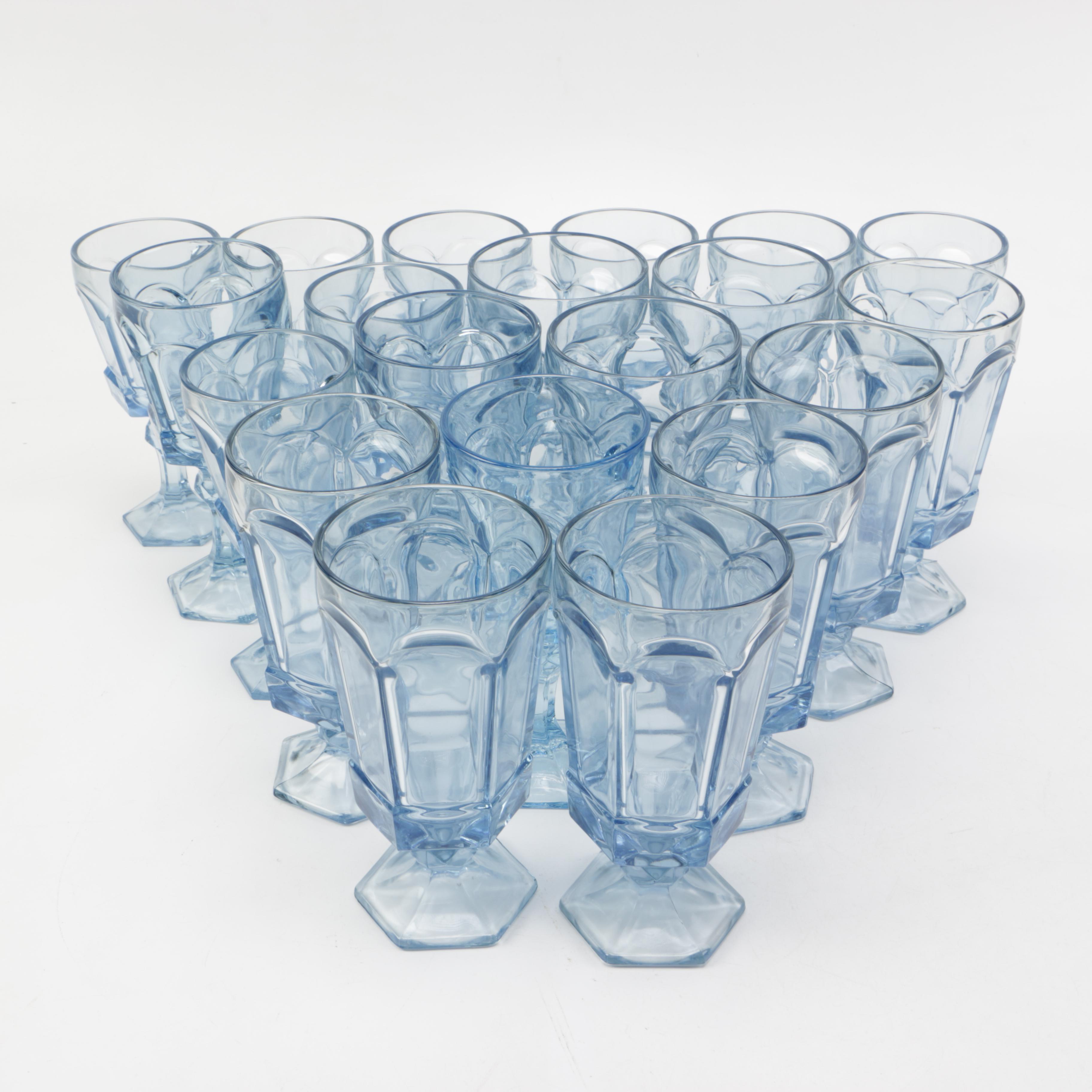 Set of Fostoria "Virginia Light Blue" Glassware