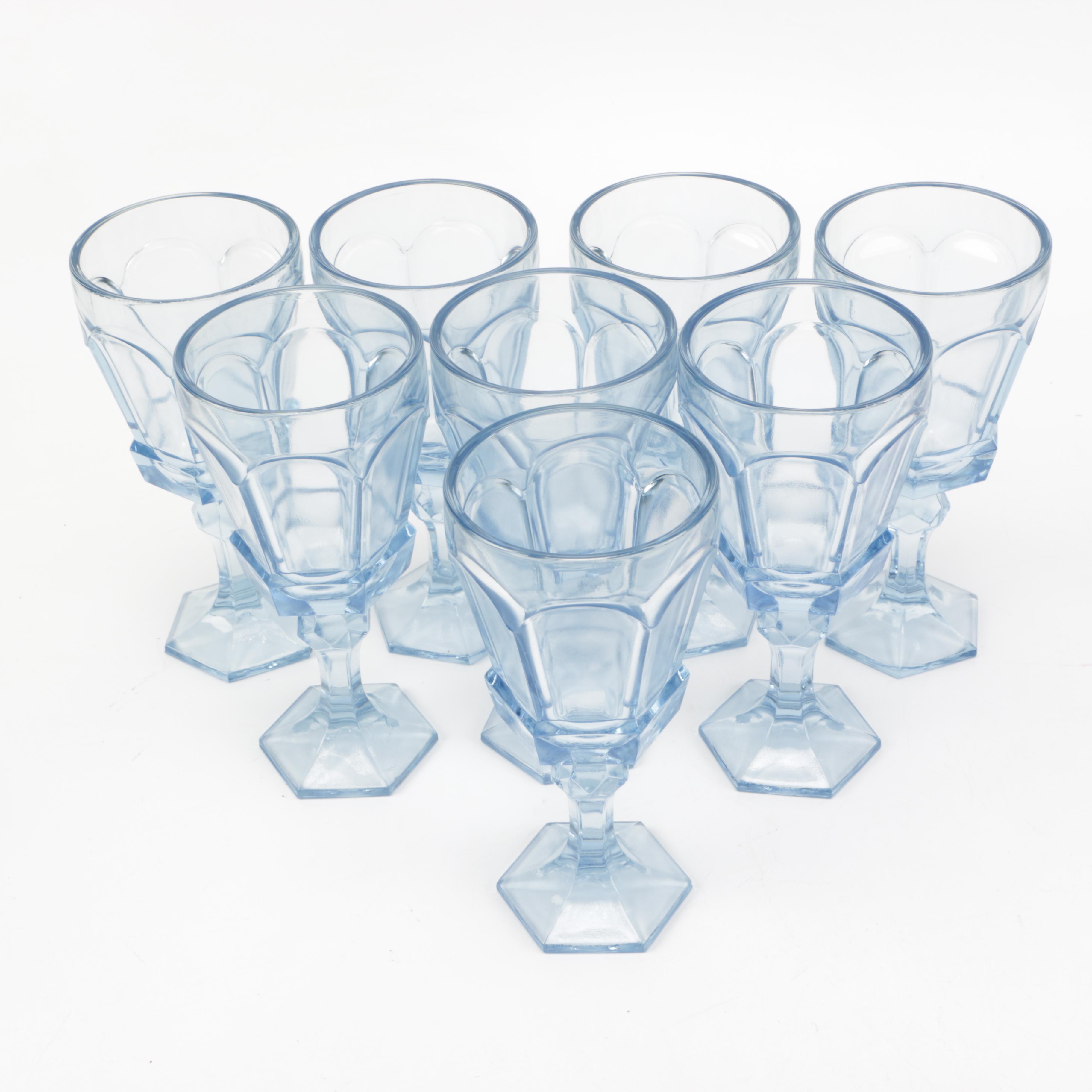 Set of Fostoria "Virginia Light Blue" Glassware