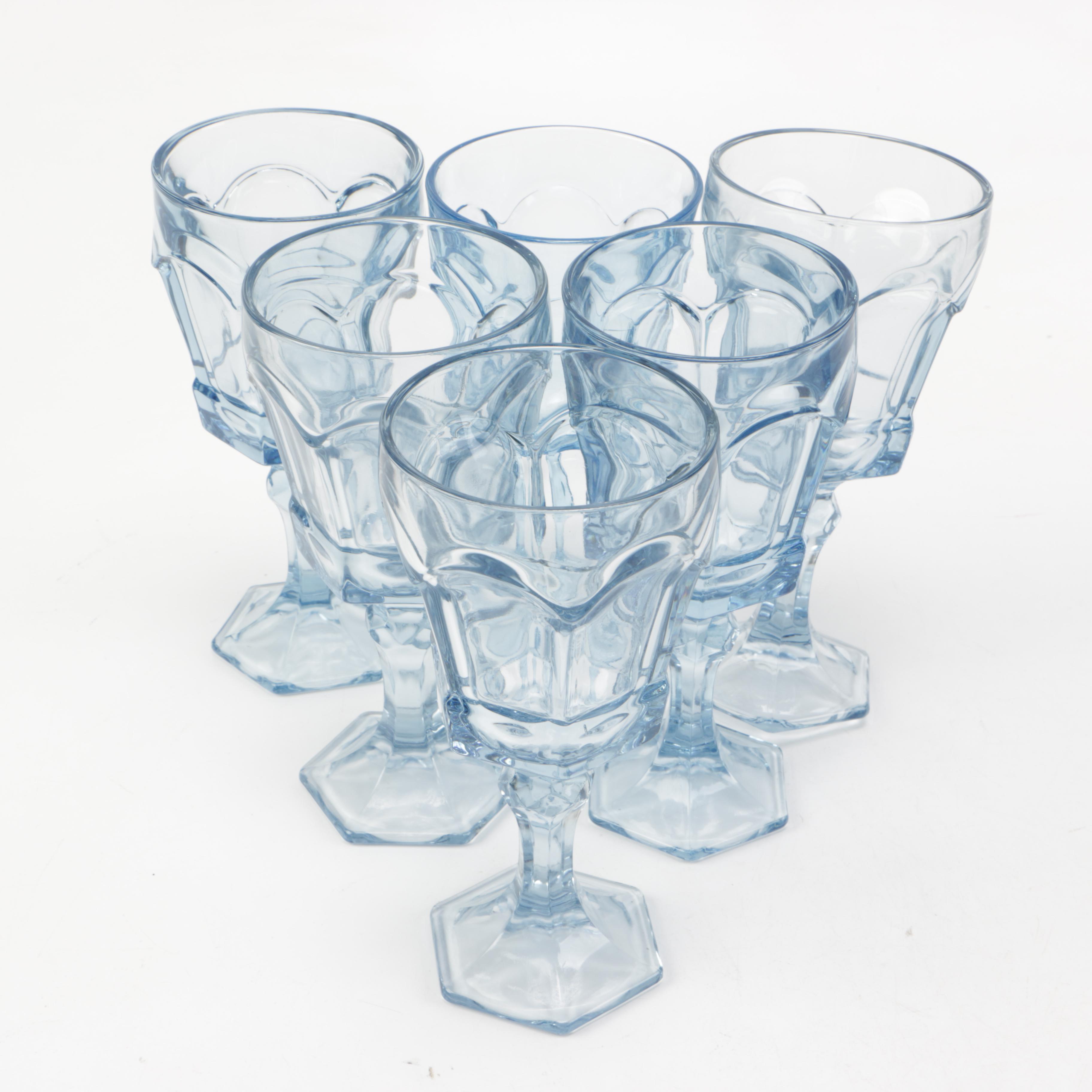 Set of Fostoria "Virginia Light Blue" Glassware
