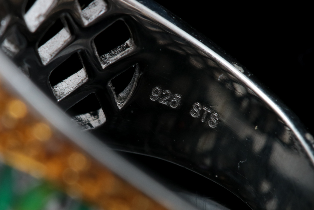 Sterling Silver and Multi Gemstone Floral Cocktail Ring