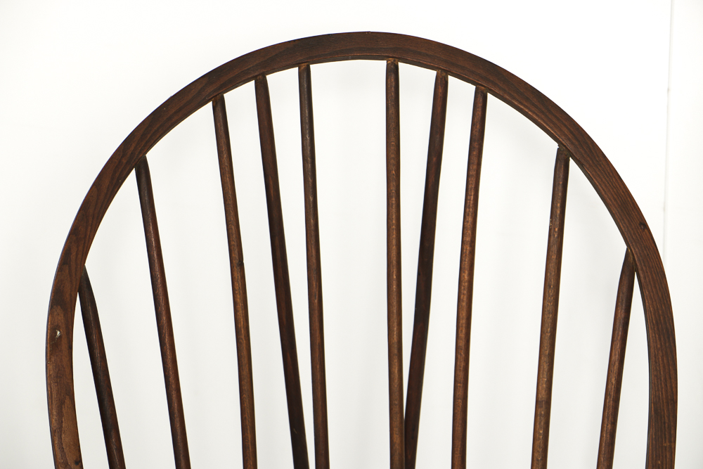 Vintage Mixed Wood Windsor Brace Back Side Chair