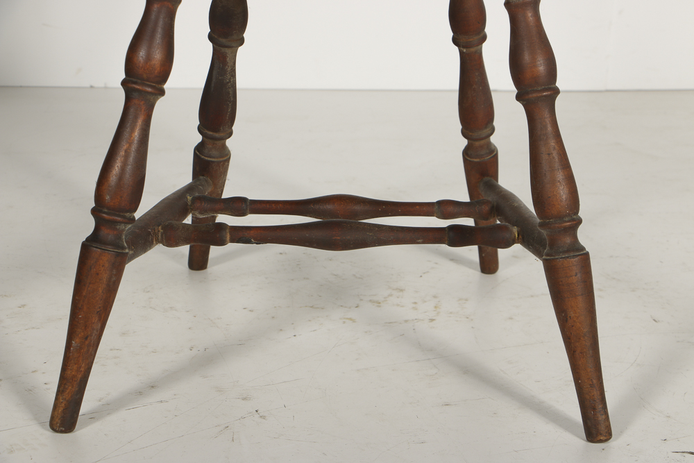 Vintage Mixed Wood Windsor Brace Back Side Chair