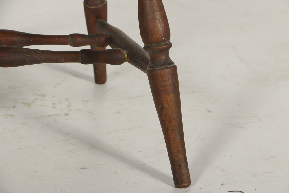 Vintage Mixed Wood Windsor Brace Back Side Chair