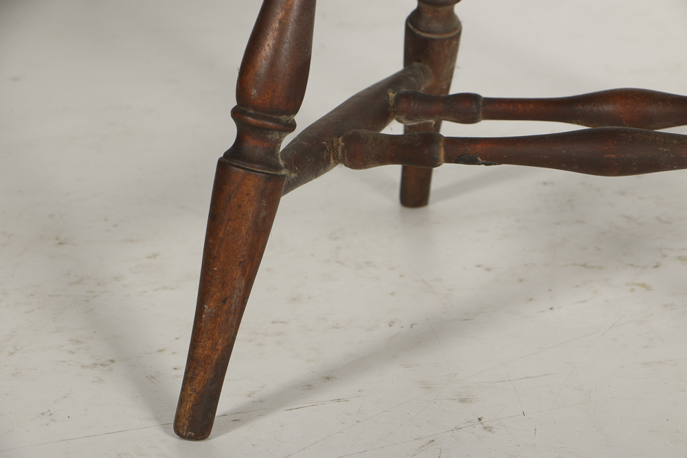 Vintage Mixed Wood Windsor Brace Back Side Chair