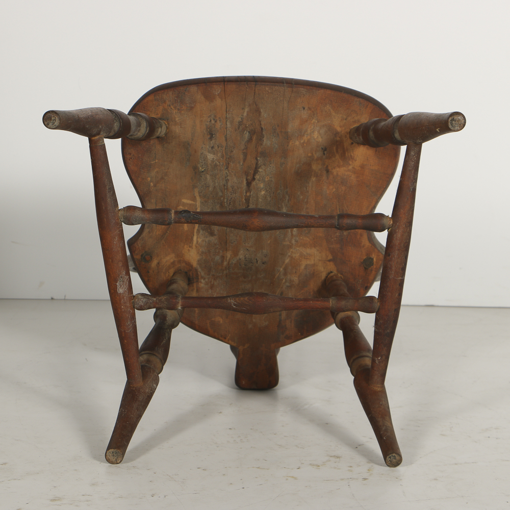 Vintage Mixed Wood Windsor Brace Back Side Chair