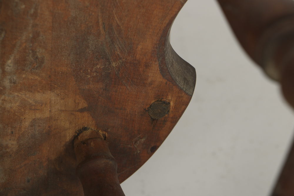 Vintage Mixed Wood Windsor Brace Back Side Chair