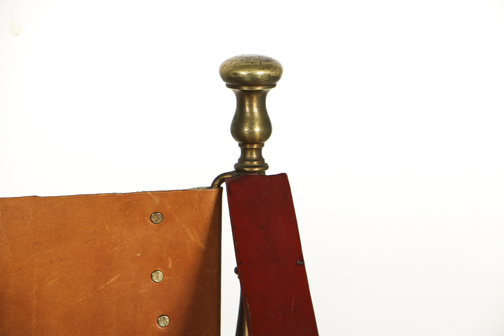 Spanish Metal and Leather Curule Chair