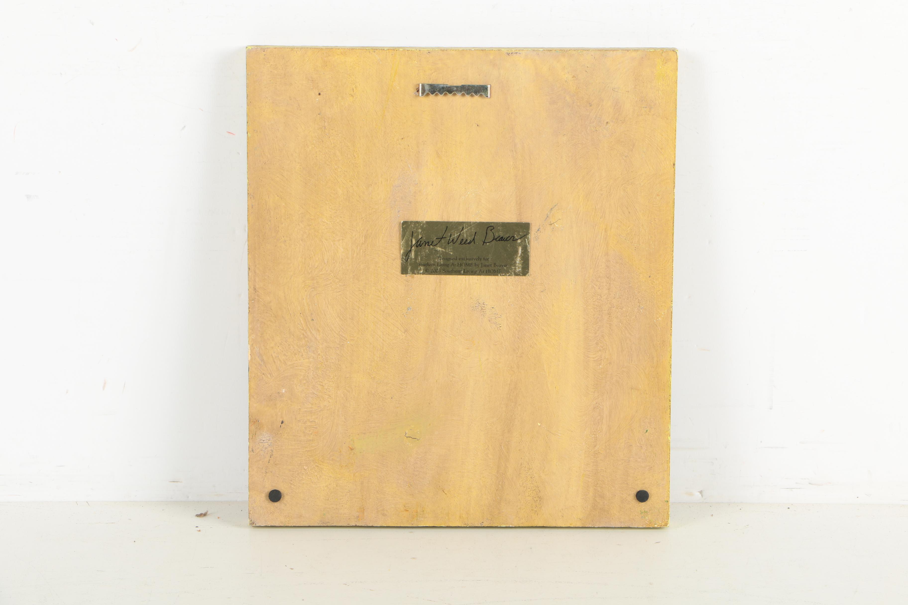 Janet Weed Beaver 2003 Oil Painted Wall Plaque for "Southern Living - At Home"