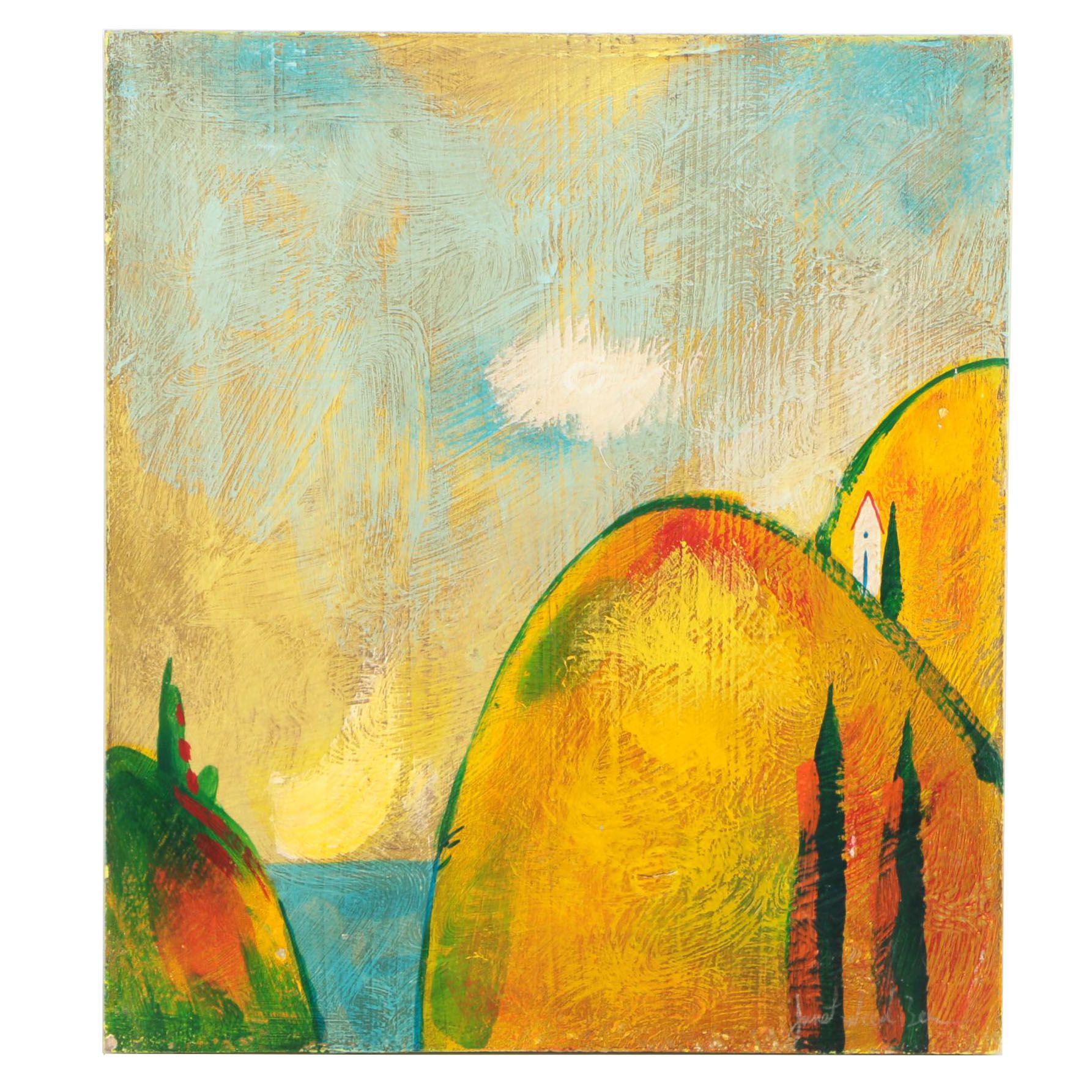 Janet Weed Beaver 2003 Oil Painted Wall Plaque for "Southern Living - At Home"