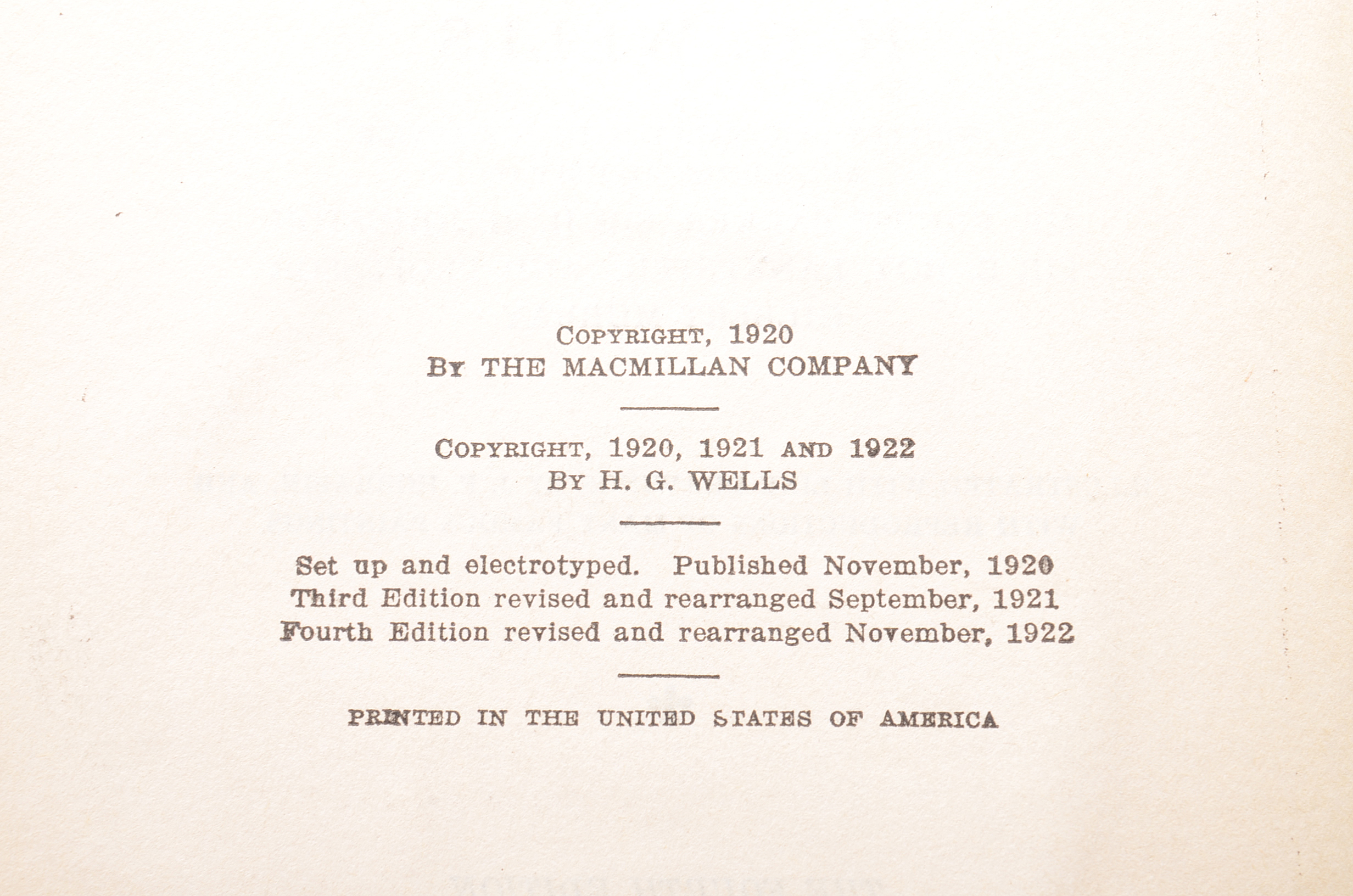 "The Outline of History" By H.G. Wells, Volumes 1-4