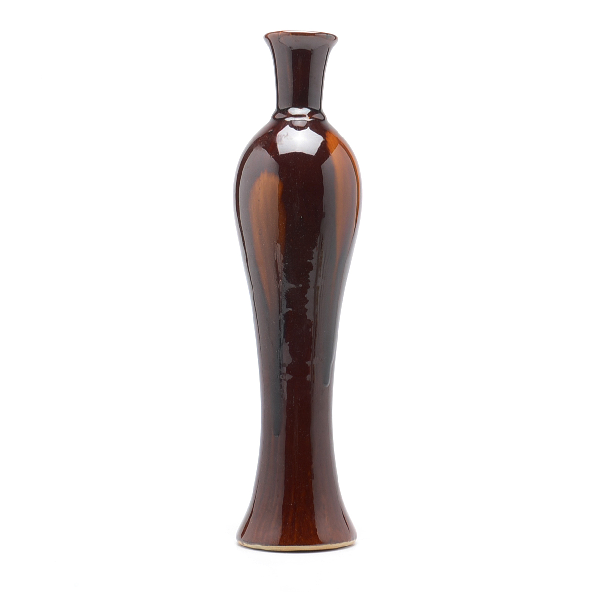 Tall Burgundy Pottery Vase
