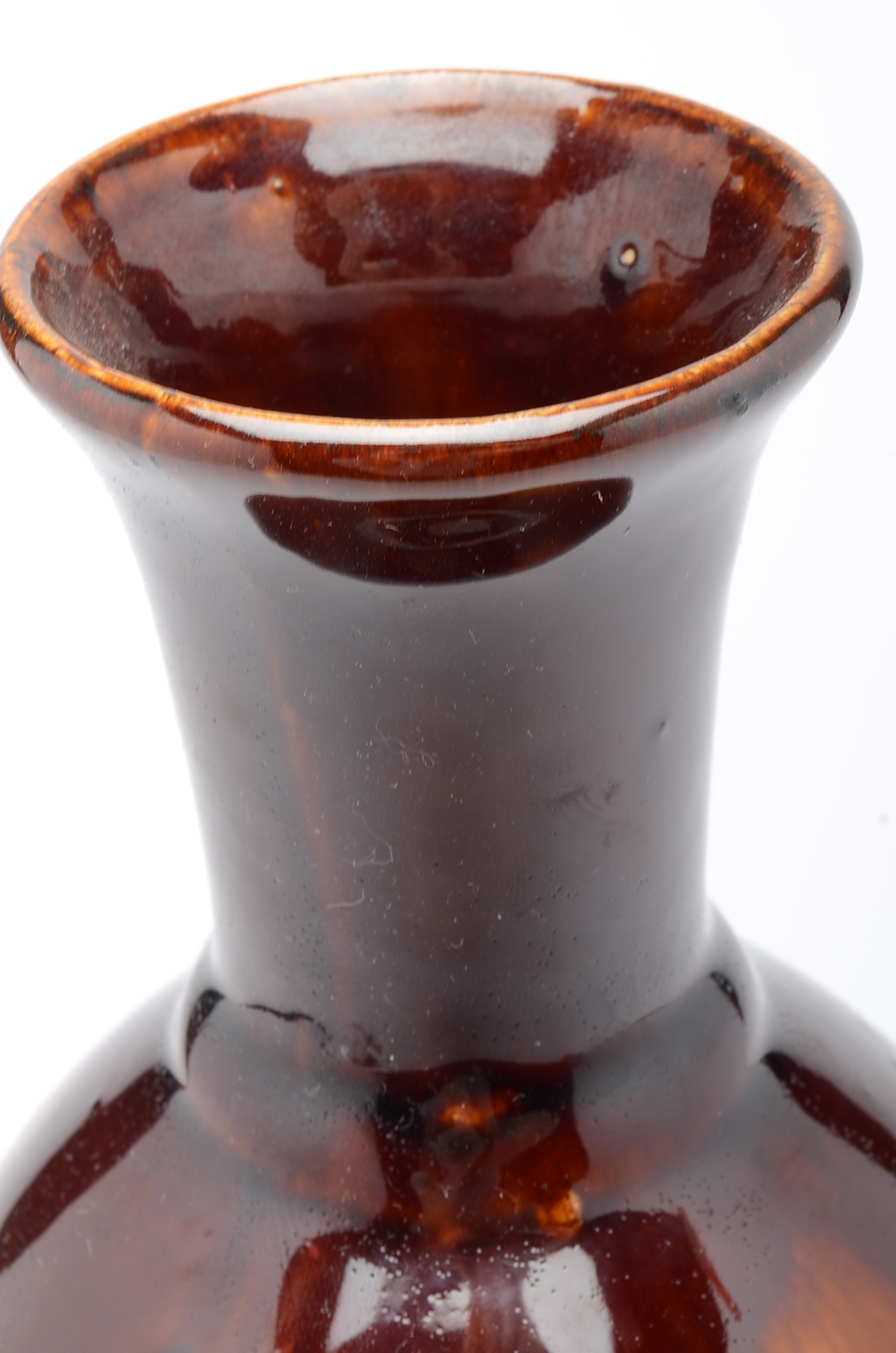 Tall Burgundy Pottery Vase
