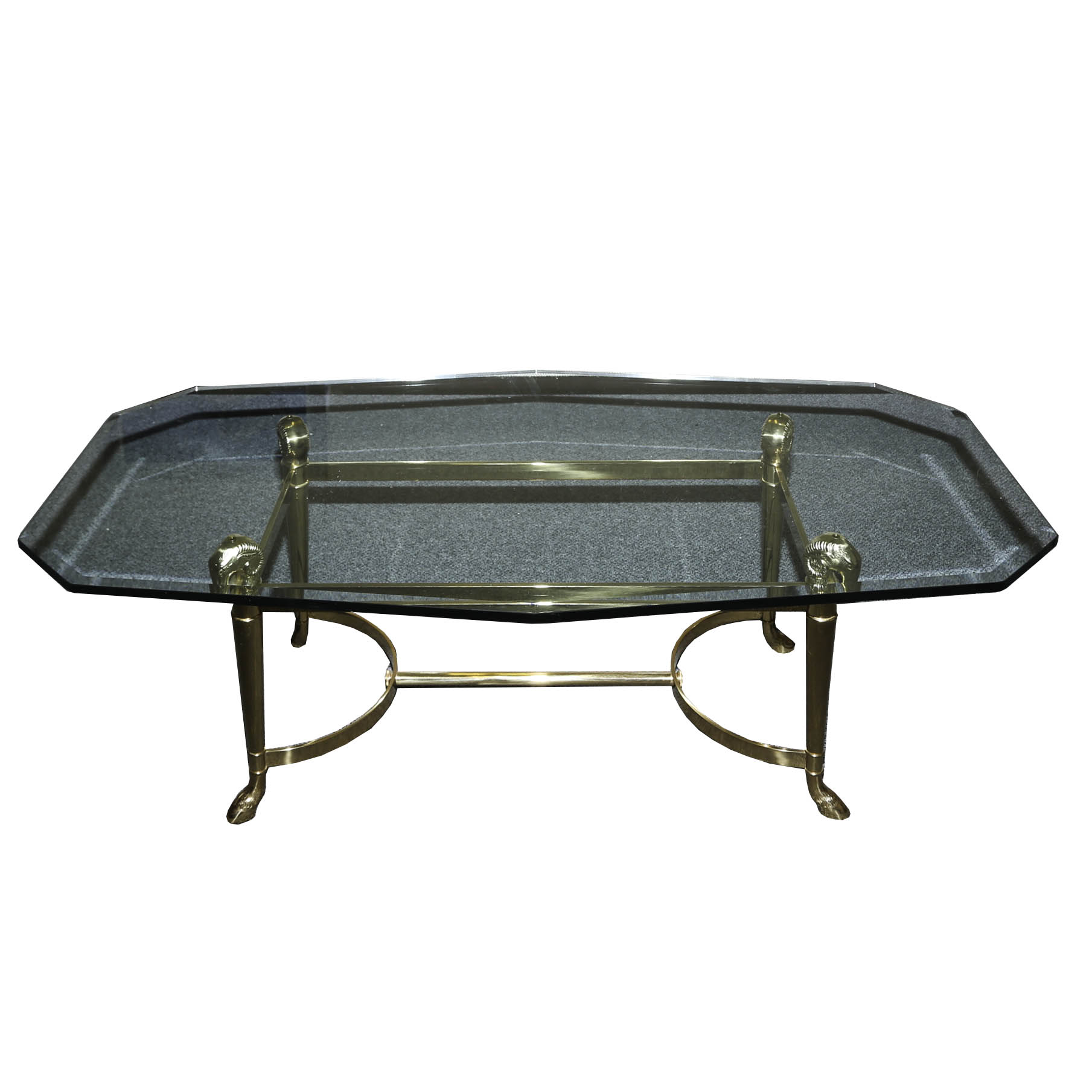 La Barge Hollywood Regency Style Ram's Head Cocktail Table