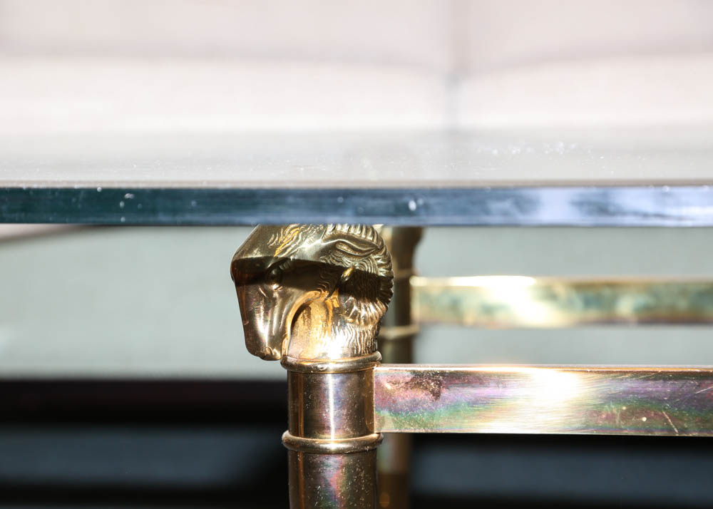 La Barge Hollywood Regency Style Ram's Head Cocktail Table