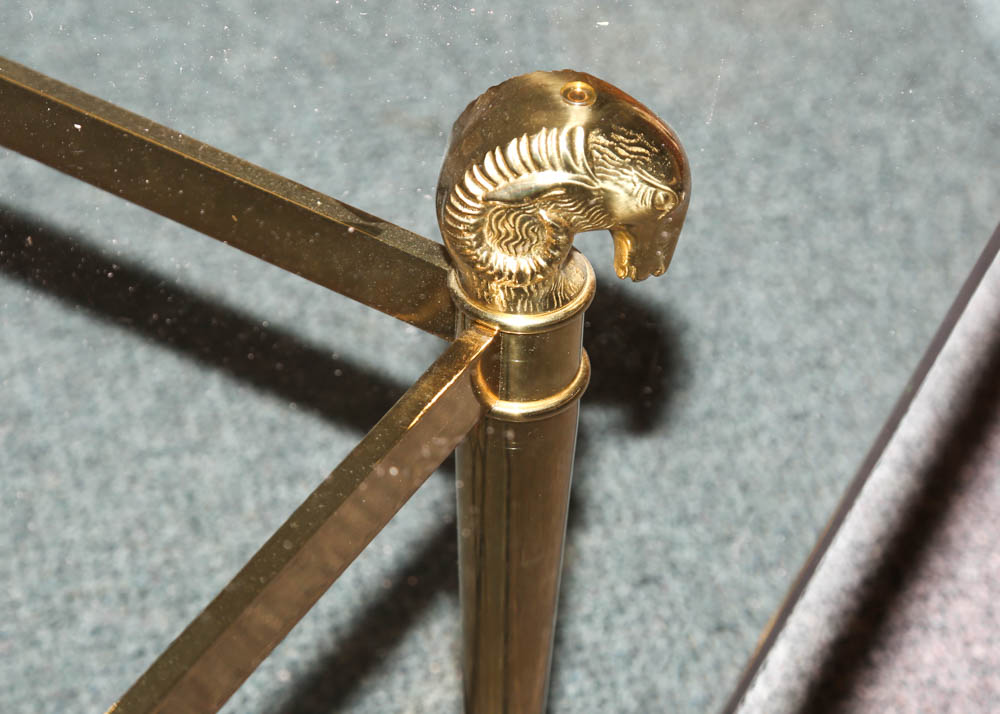 La Barge Hollywood Regency Style Ram's Head Cocktail Table