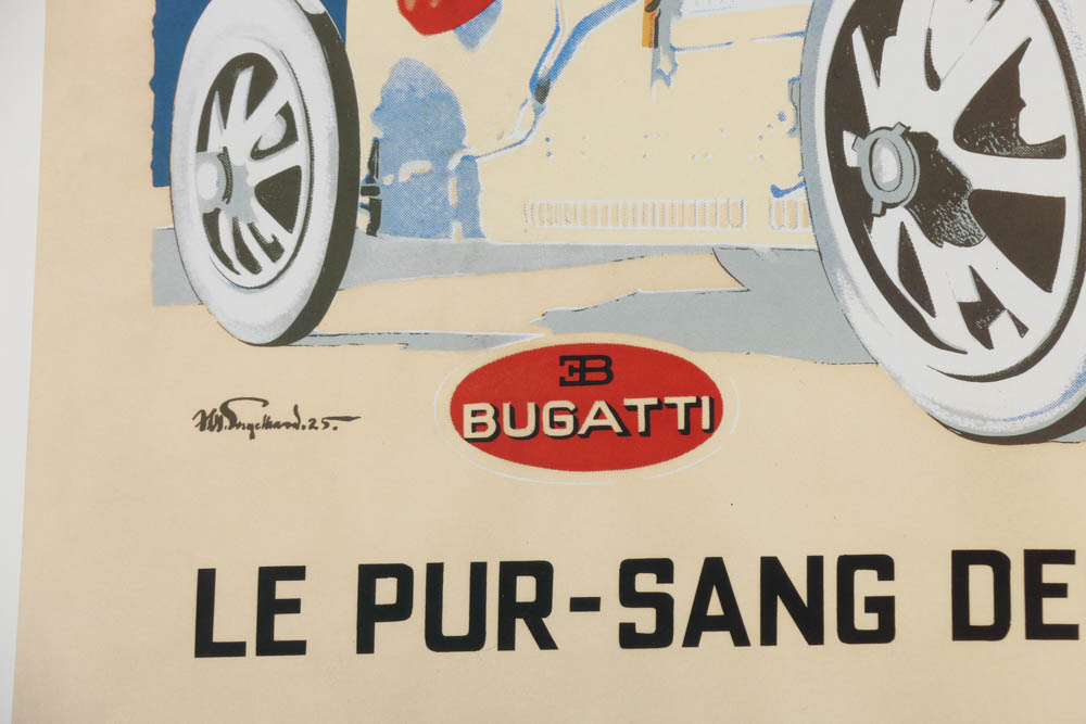 Collection of Reproduction Bugatti Posters After Julius Engelhard